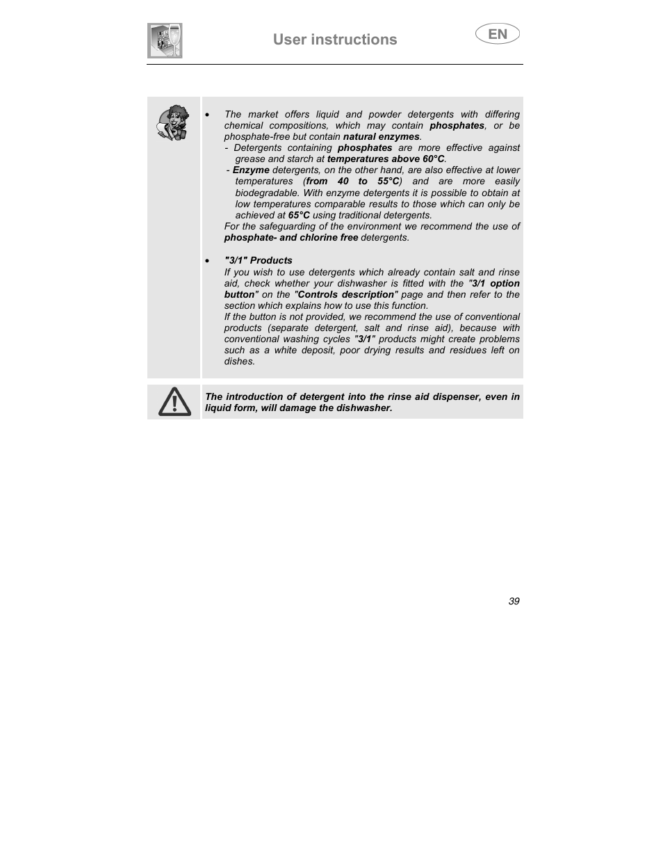 User instructions | Teka DW7 60 FI User Manual | Page 13 / 24