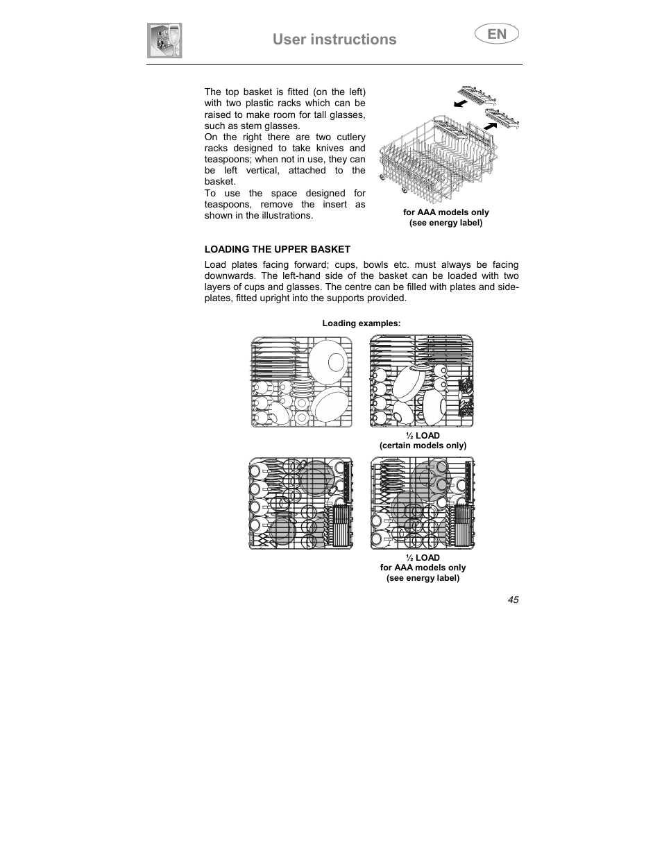 User instructions | Teka DW7 60 FI User Manual | Page 19 / 24