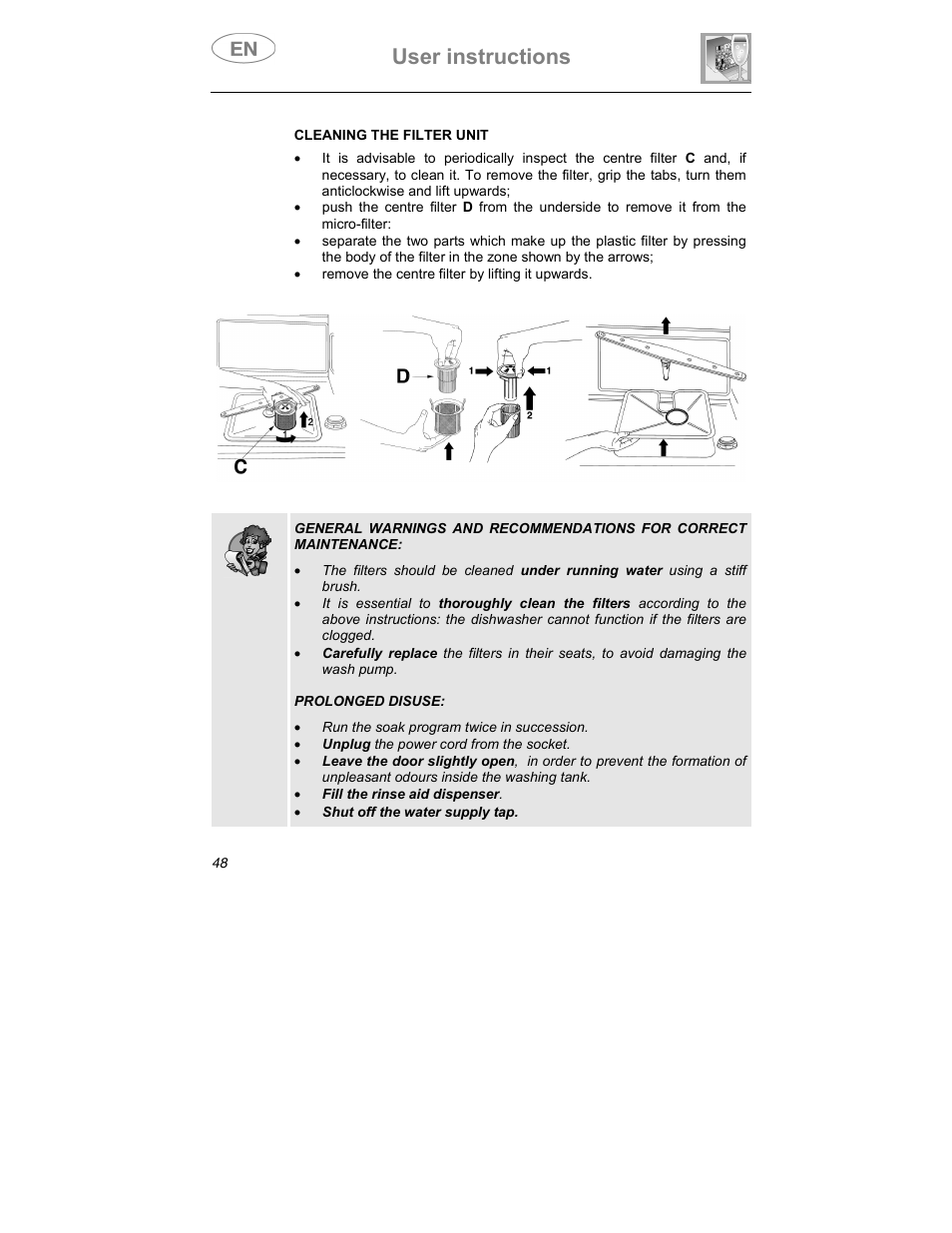 User instructions | Teka DW7 60 FI User Manual | Page 22 / 24