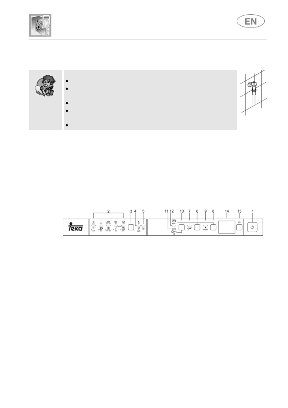 User instructions, 2 washing programs | Teka DW8 60 FI User Manual | Page 13 / 35