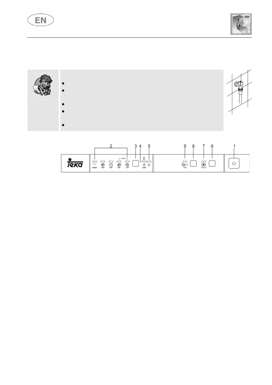 User instructions, 2 washing programs | Teka DW8 59 FI User Manual | Page 12 / 33
