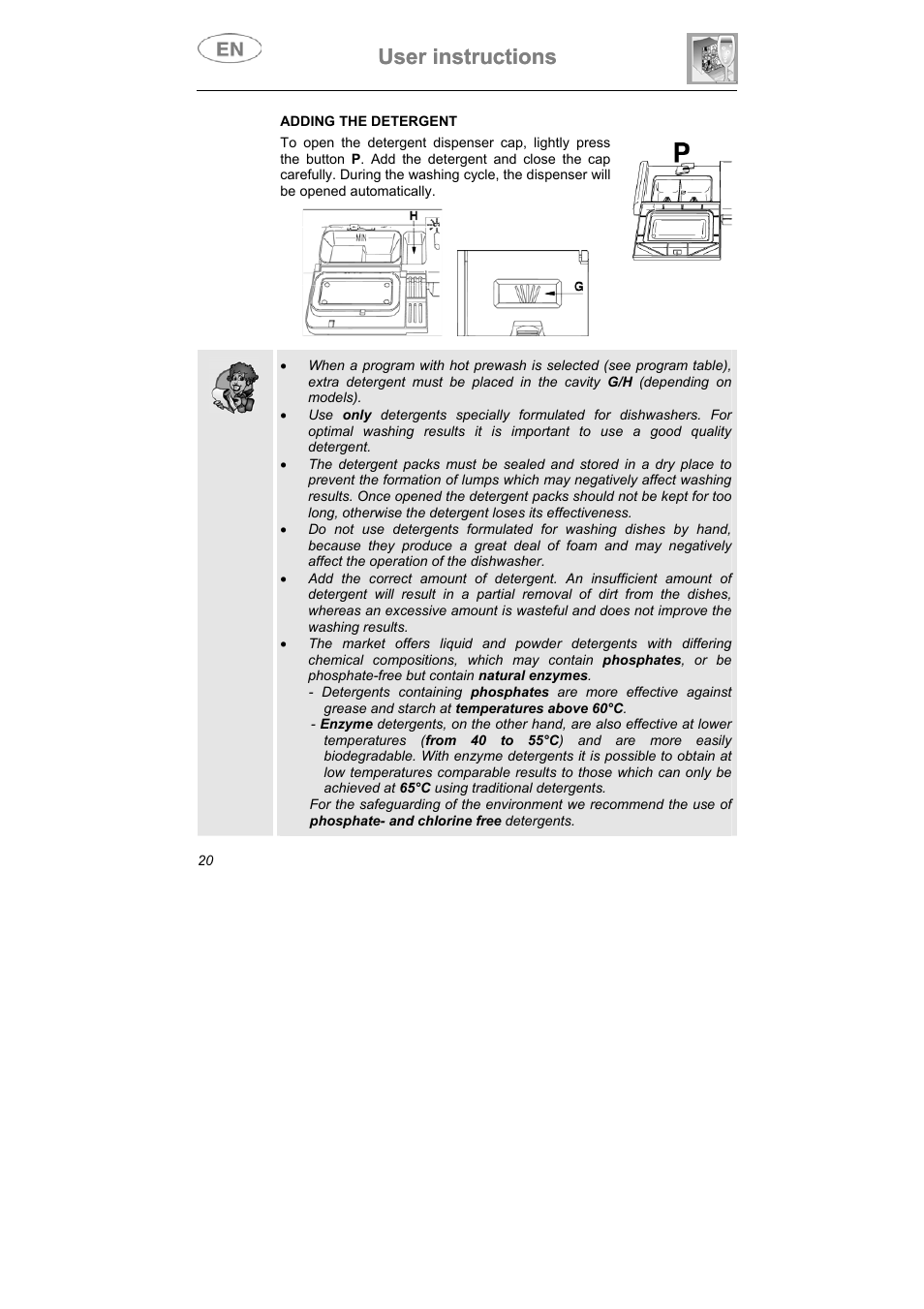 User instructions | Teka DW8 59 S User Manual | Page 20 / 32
