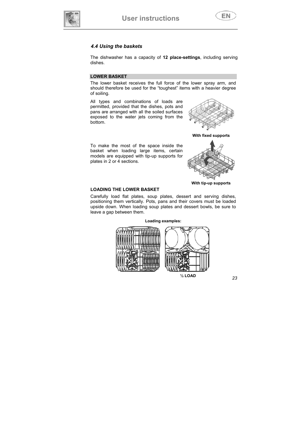 User instructions | Teka DW8 59 S User Manual | Page 23 / 32