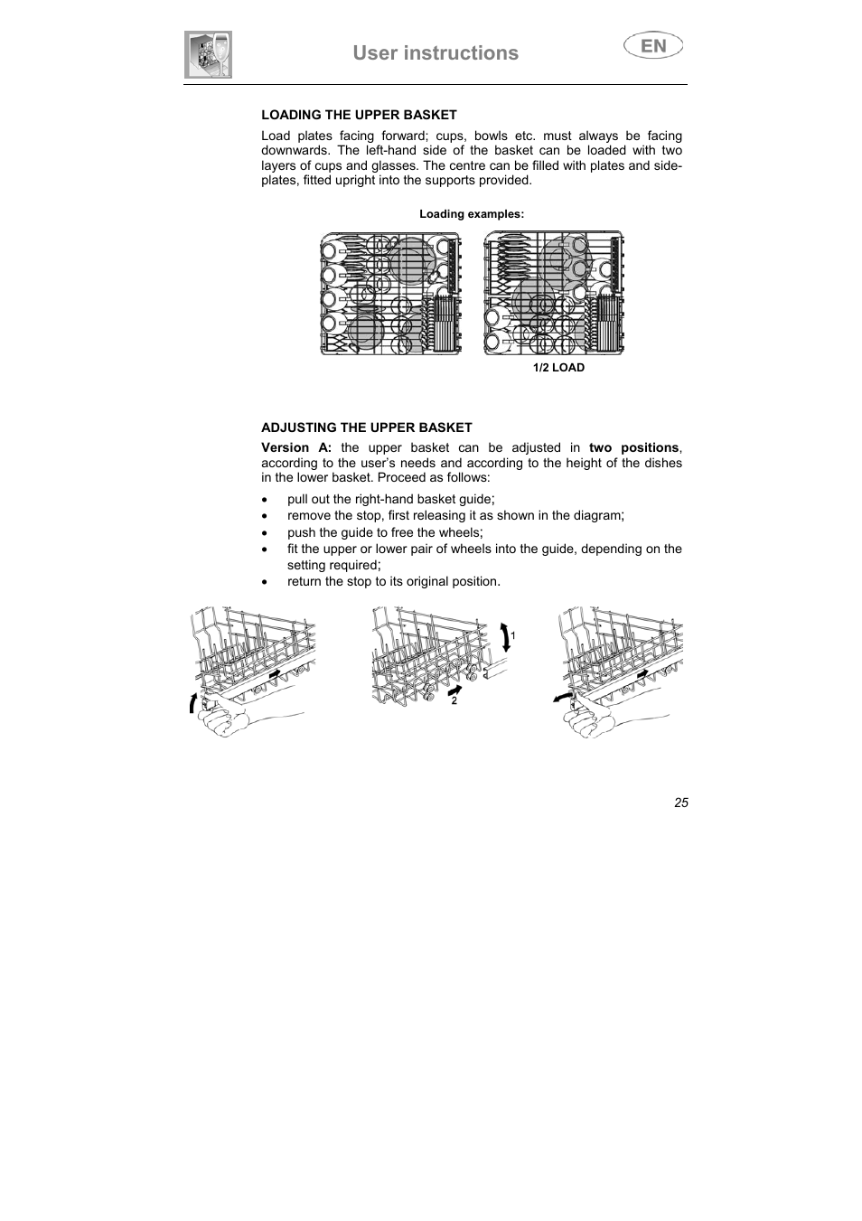 User instructions | Teka DW8 59 S User Manual | Page 25 / 32