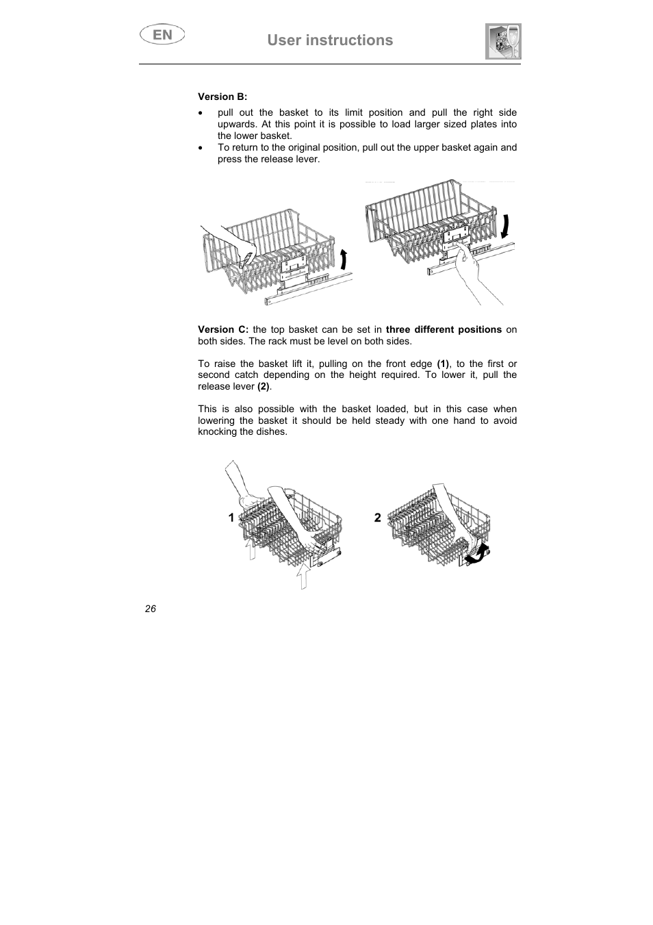User instructions | Teka DW8 59 S User Manual | Page 26 / 32