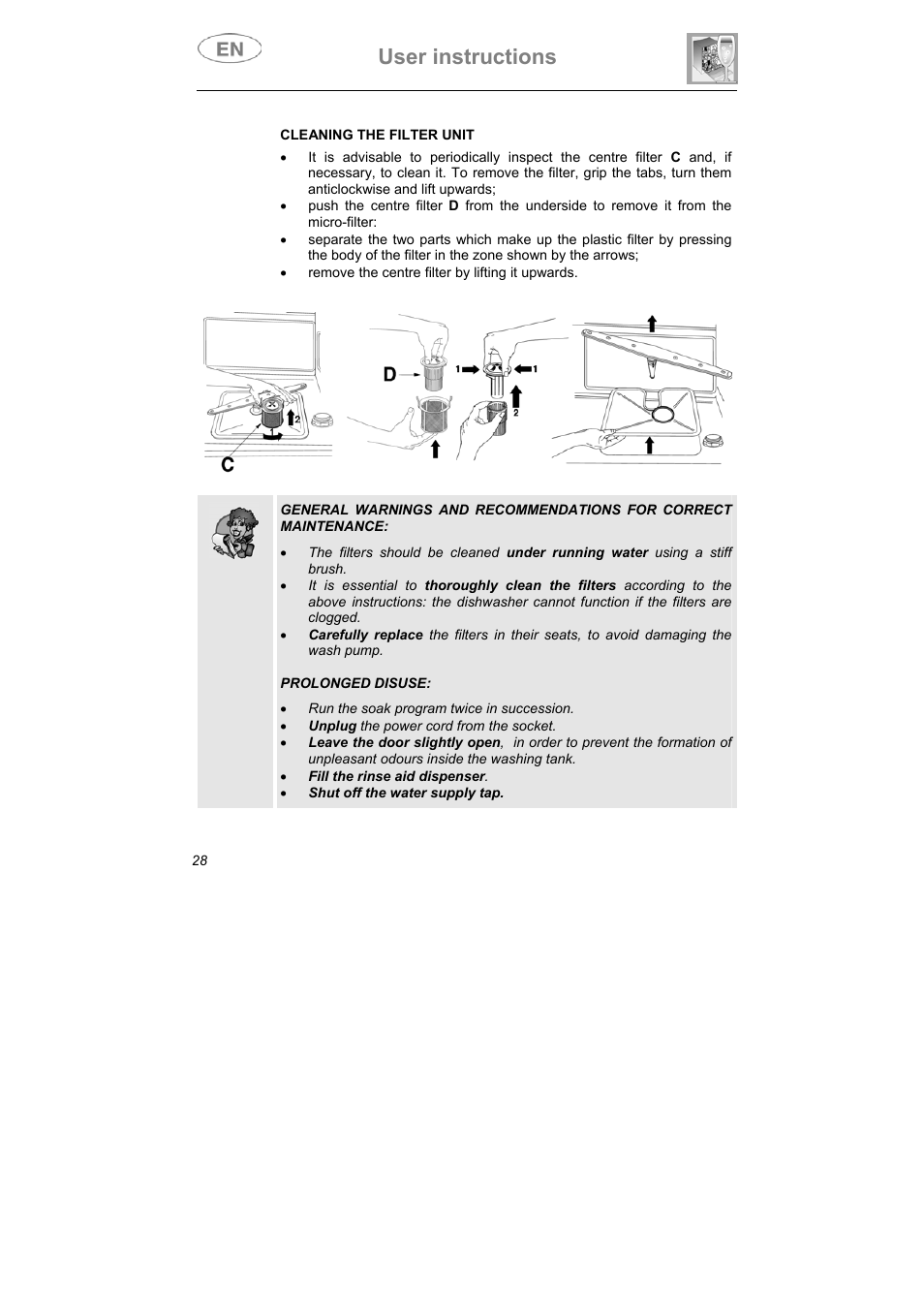 User instructions | Teka DW8 59 S User Manual | Page 28 / 32