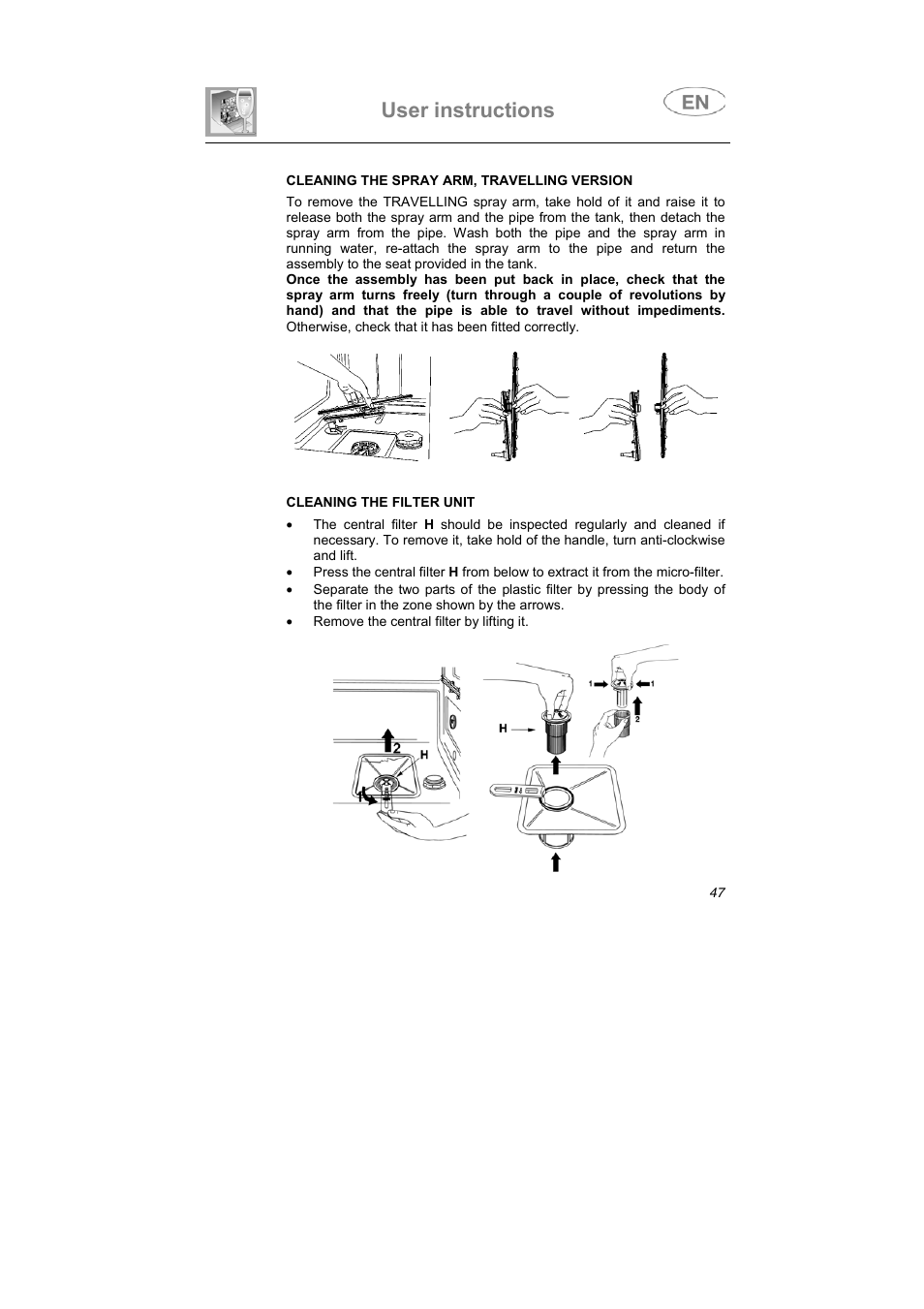 User instructions | Teka DW7 45 FI User Manual | Page 21 / 24