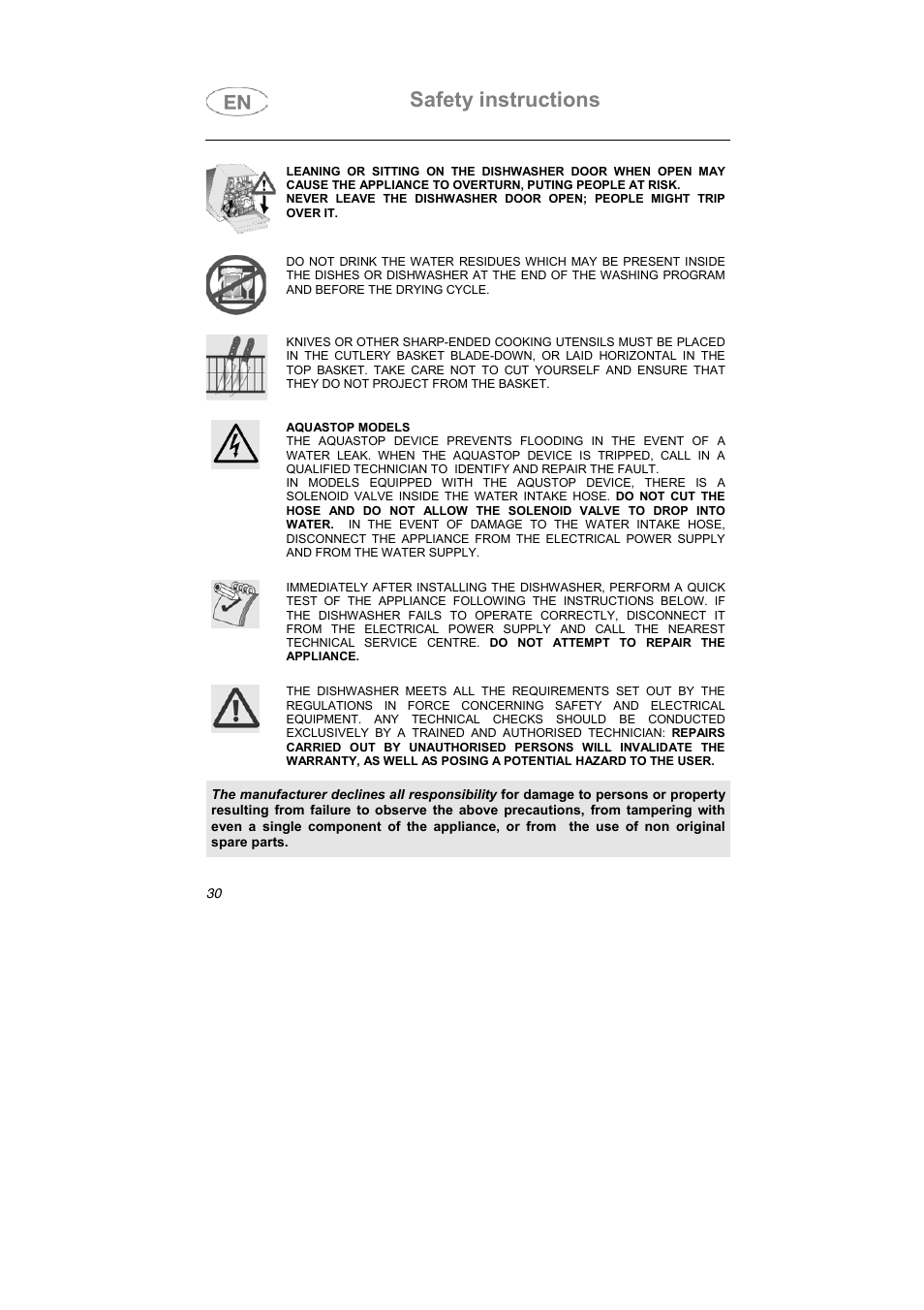 Safety instructions | Teka DW7 45 FI User Manual | Page 4 / 24