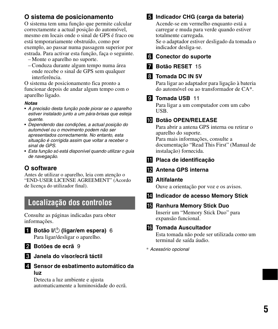 Localização dos controlos | Sony NV-U82B User Manual | Page 107 / 122