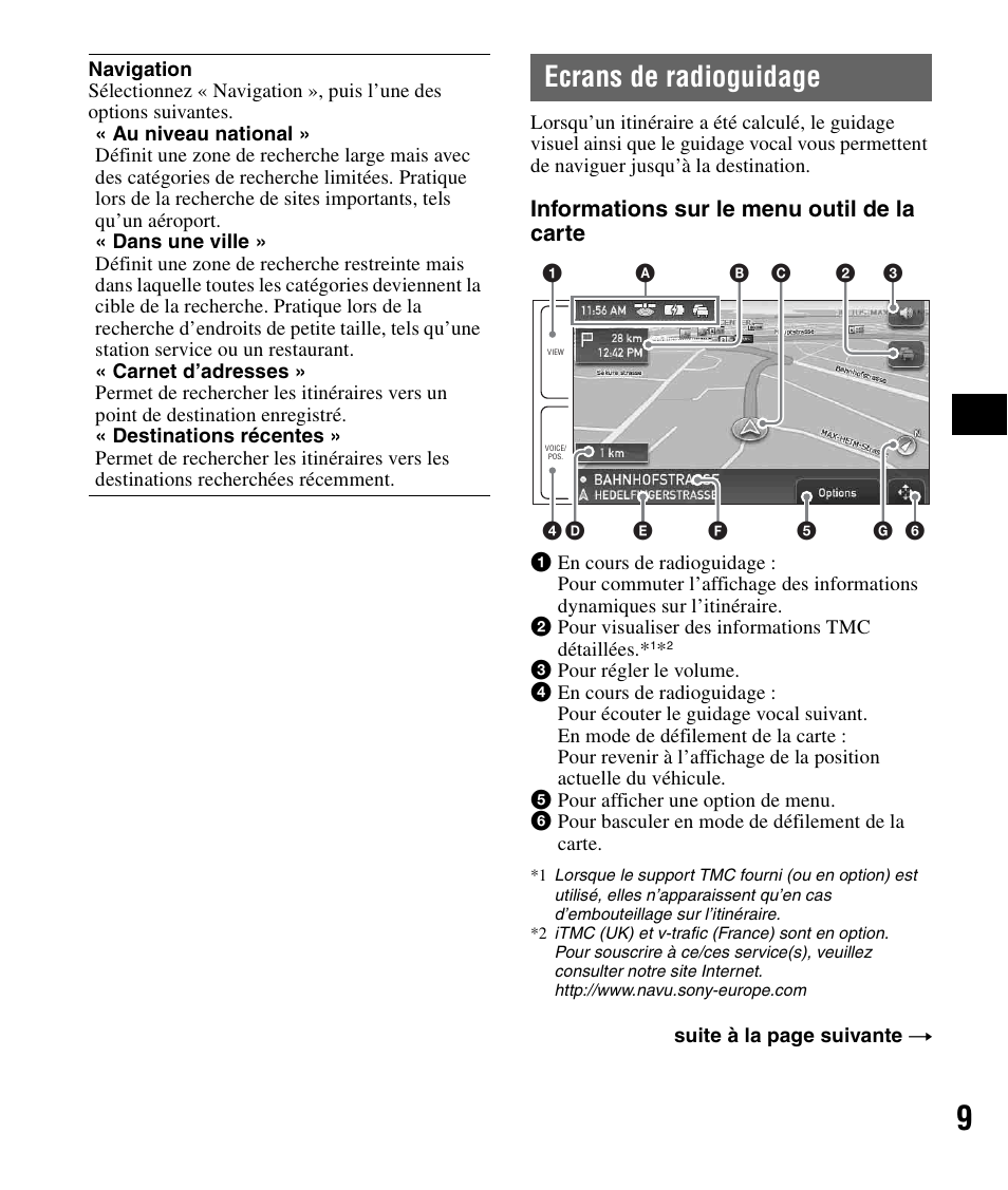 Ecrans de radioguidage | Sony NV-U82B User Manual | Page 39 / 122