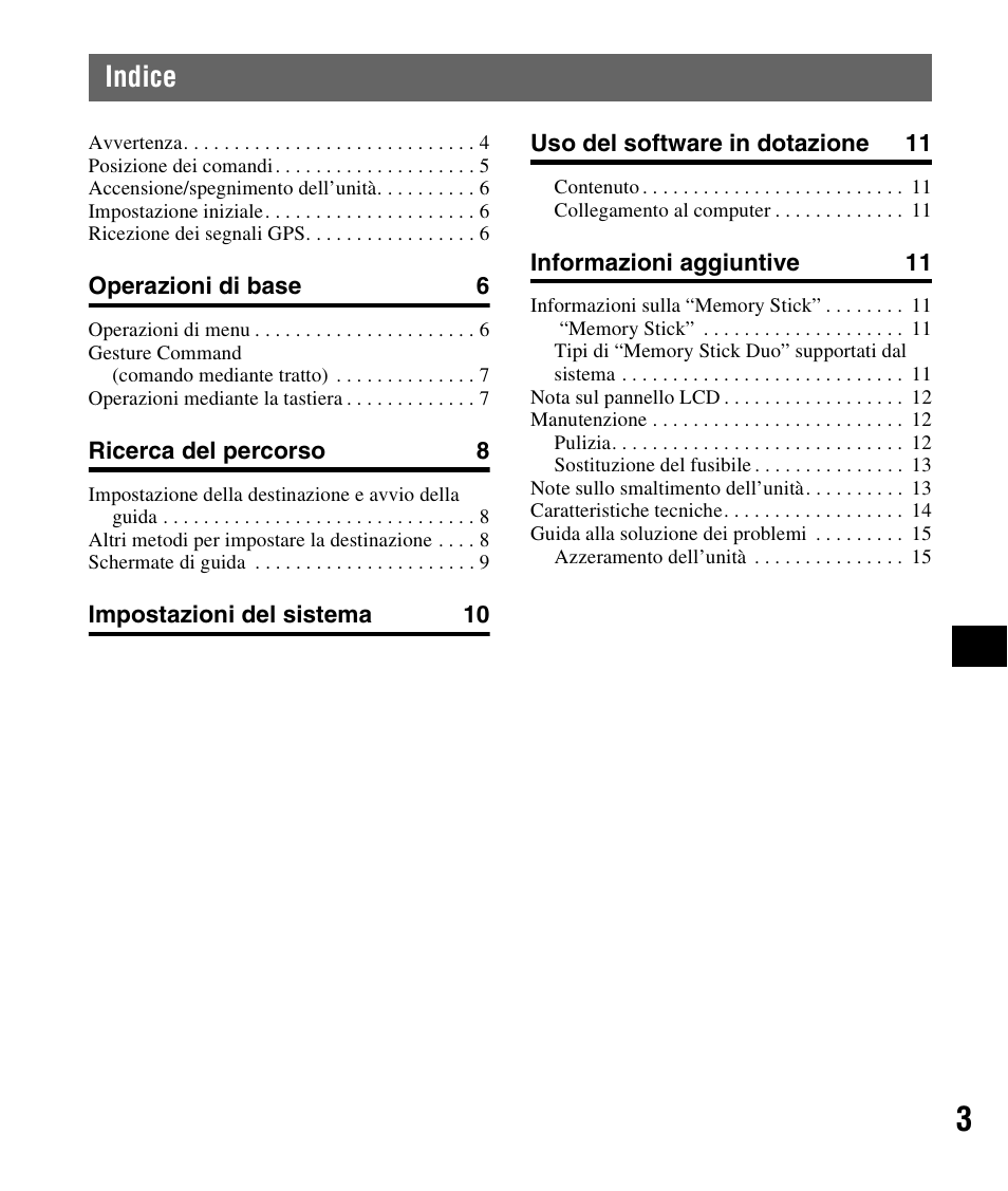 Indice | Sony NV-U82B User Manual | Page 63 / 122