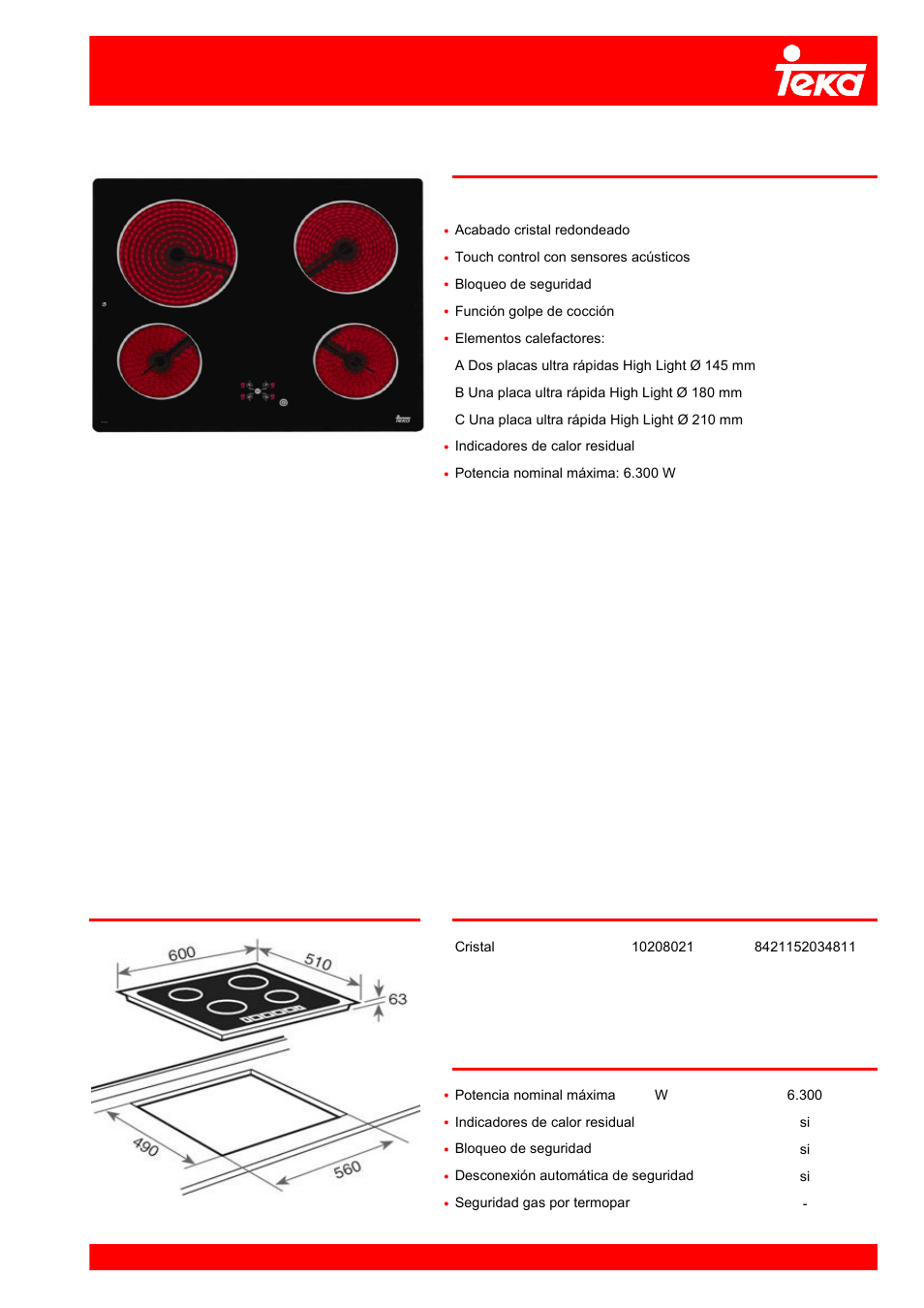 Teka TB 600 User Manual | 1 page