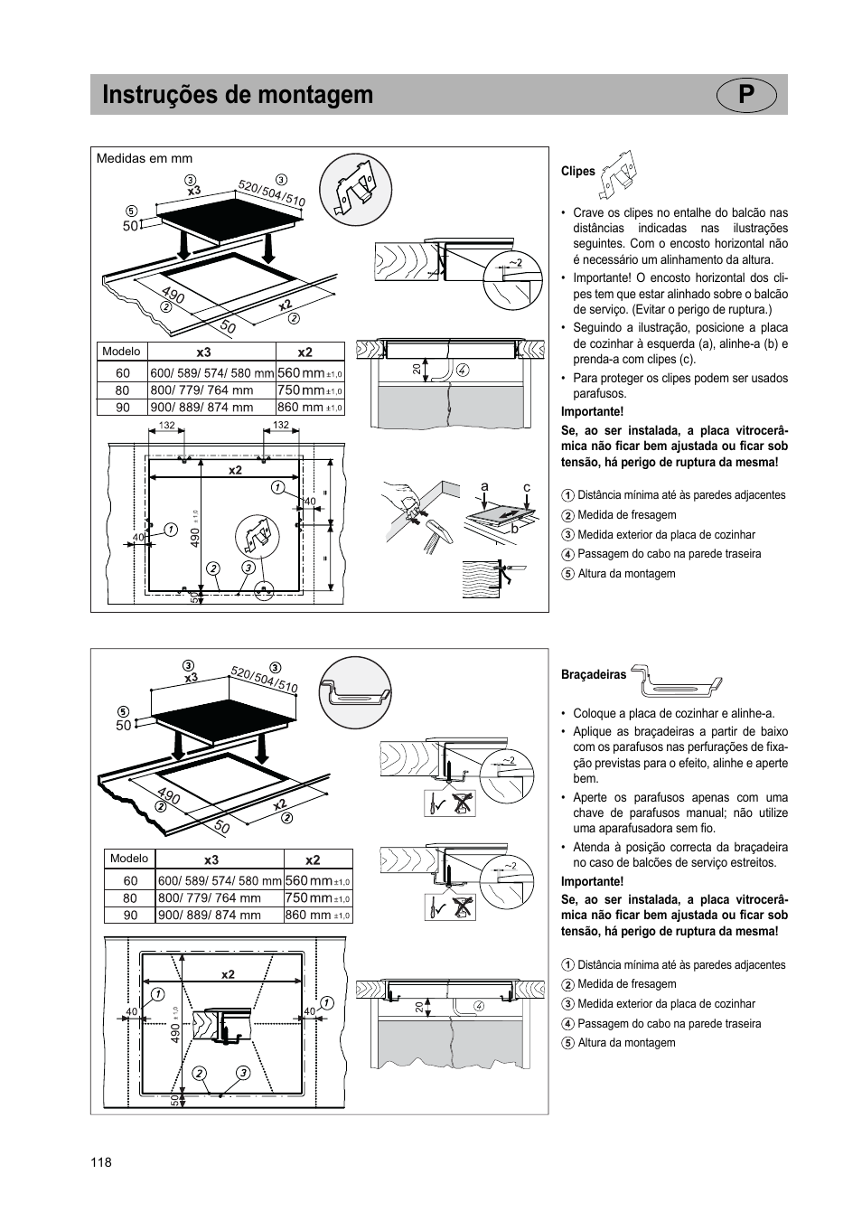 Instruções de montagem p | Teka IR 950 User Manual | Page 118 / 120