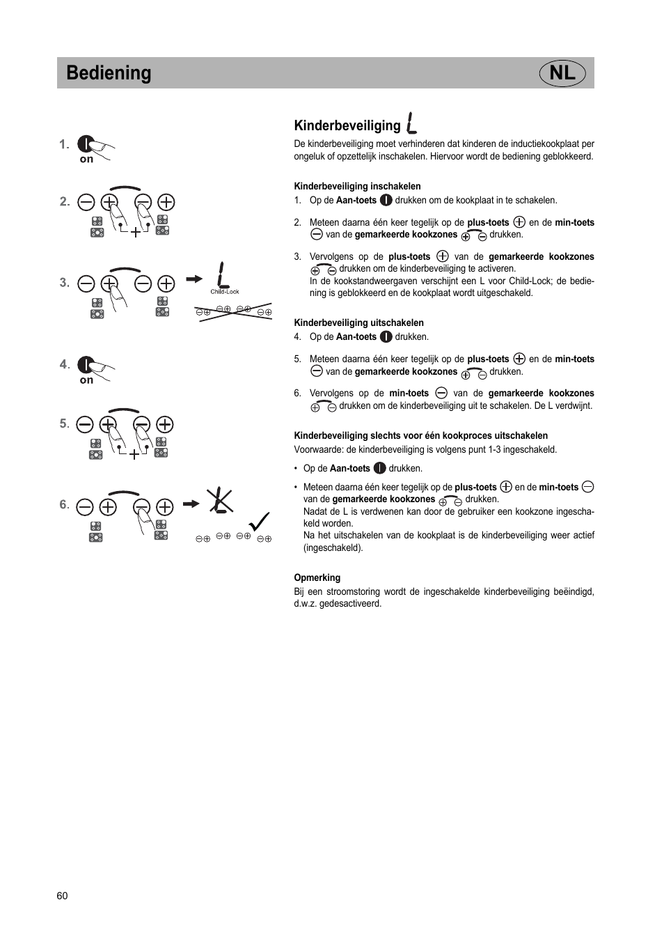 Bediening nl, Kinderbeveiliging | Teka IR 950 User Manual | Page 60 / 120