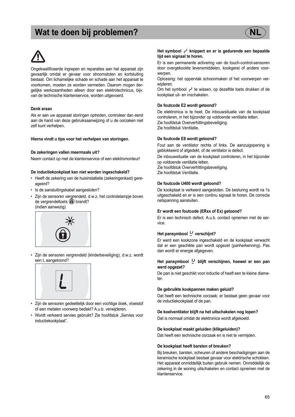 Wat te doen bij problemen? nl | Teka IR 950 User Manual | Page 65 / 120