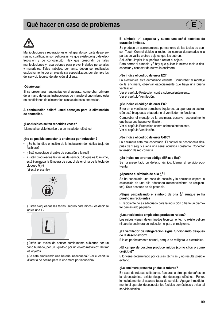 Qué hacer en caso de problemas e | Teka IR 950 User Manual | Page 99 / 120