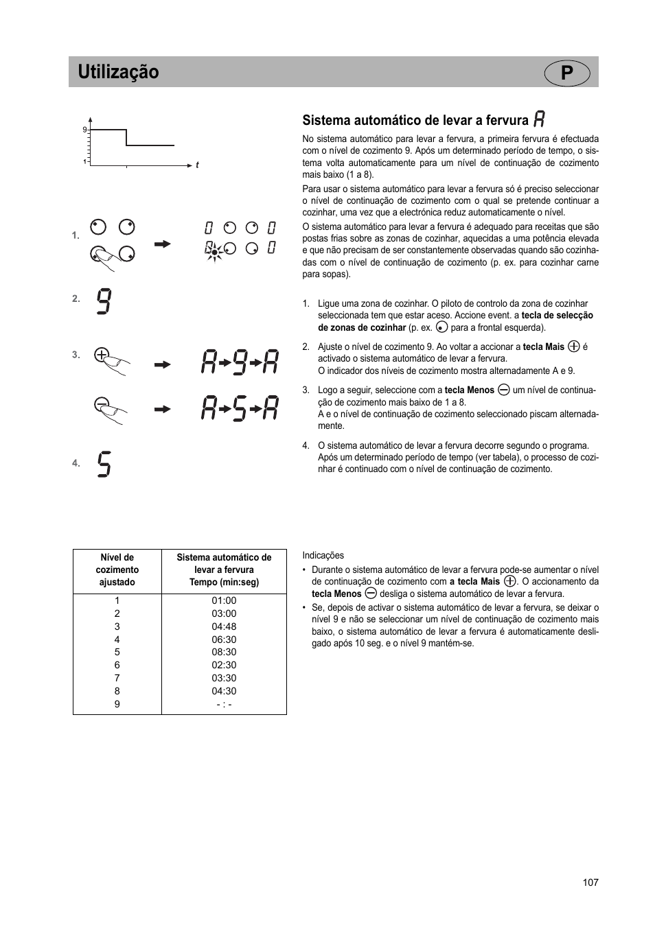 Utilização p, Sistema automático de levar a fervura | Teka VR TC 95 4I User Manual | Page 107 / 113