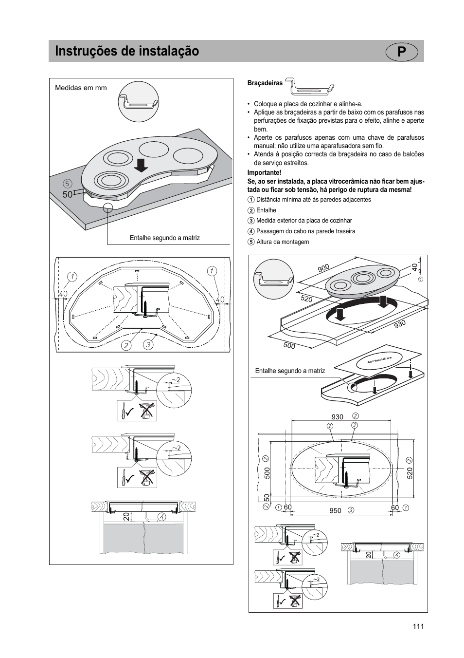 Instruções de instalação p | Teka VR TC 95 4I User Manual | Page 111 / 113