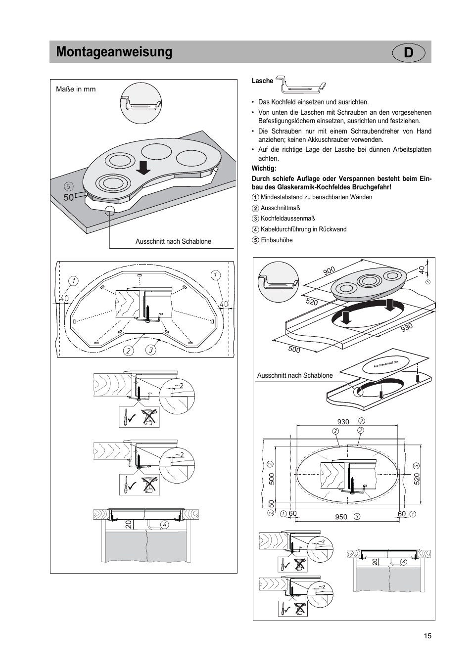 Montageanweisung d | Teka VR TC 95 4I User Manual | Page 15 / 113