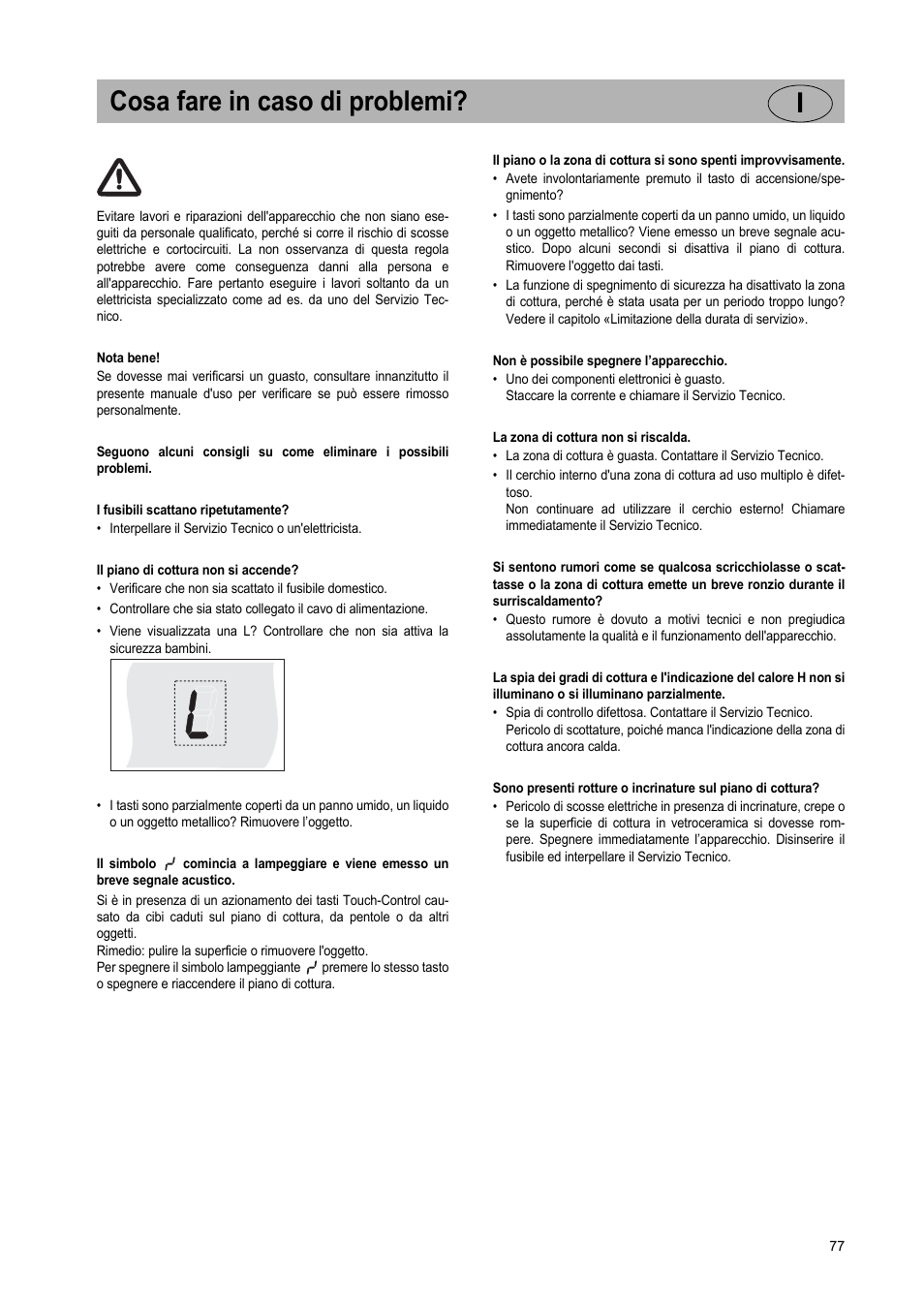 Cosa fare in caso di problemi? i | Teka VR TC 95 4I User Manual | Page 77 / 113