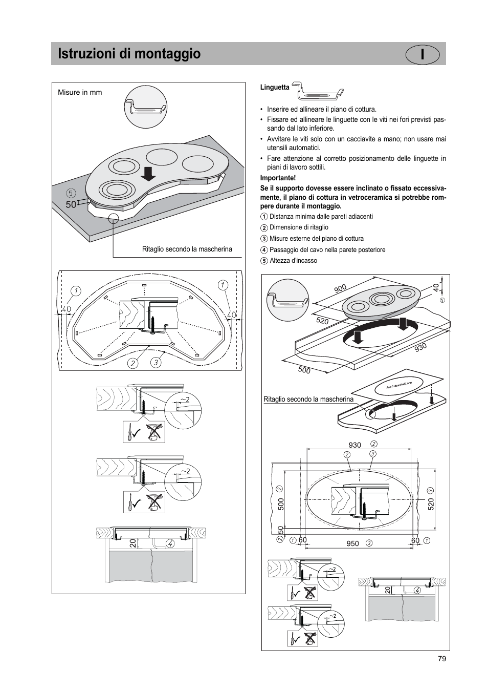 Istruzioni di montaggio i | Teka VR TC 95 4I User Manual | Page 79 / 113