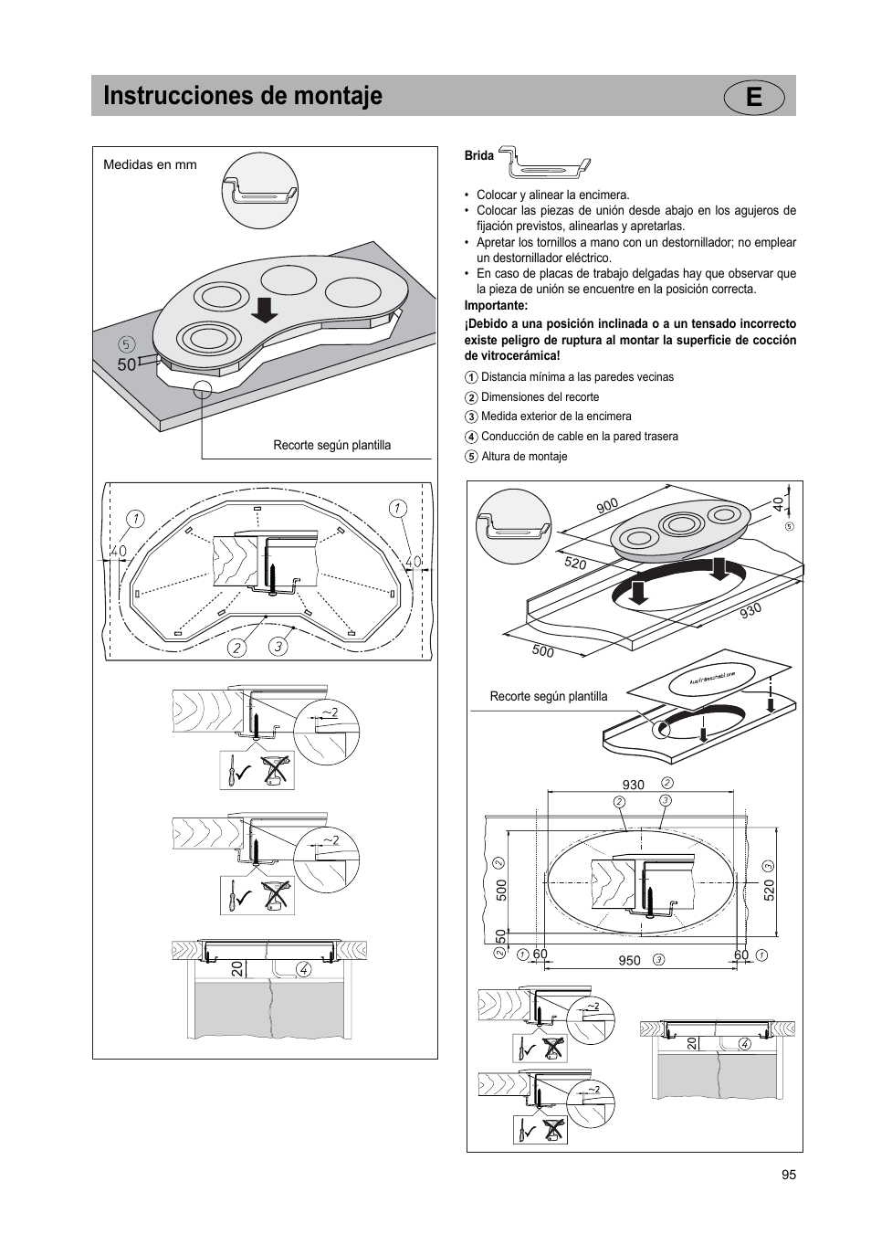 Instrucciones de montaje e | Teka VR TC 95 4I User Manual | Page 95 / 113