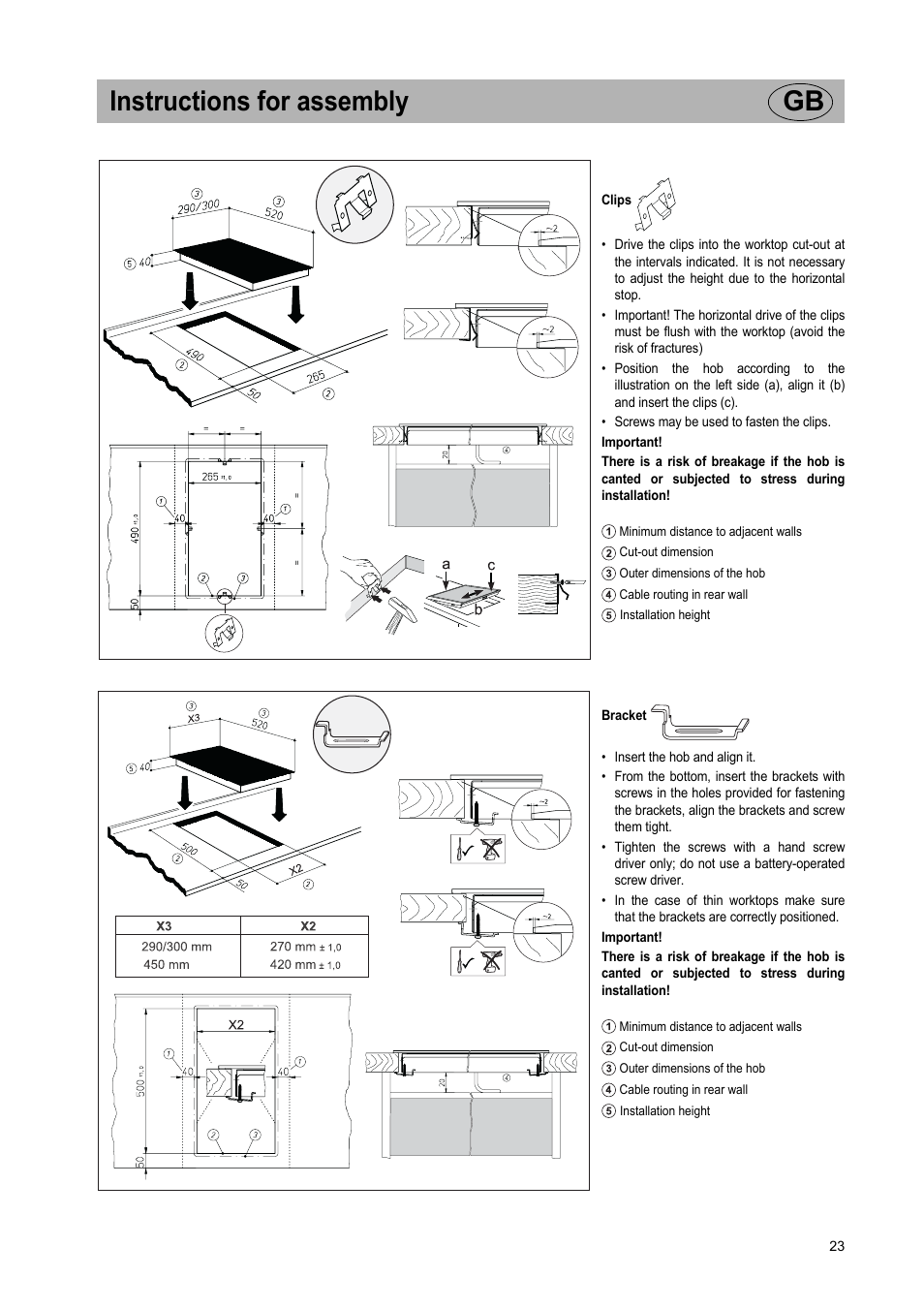 Instructions for assembly gb | Teka VT TC 1G User Manual | Page 23 / 85