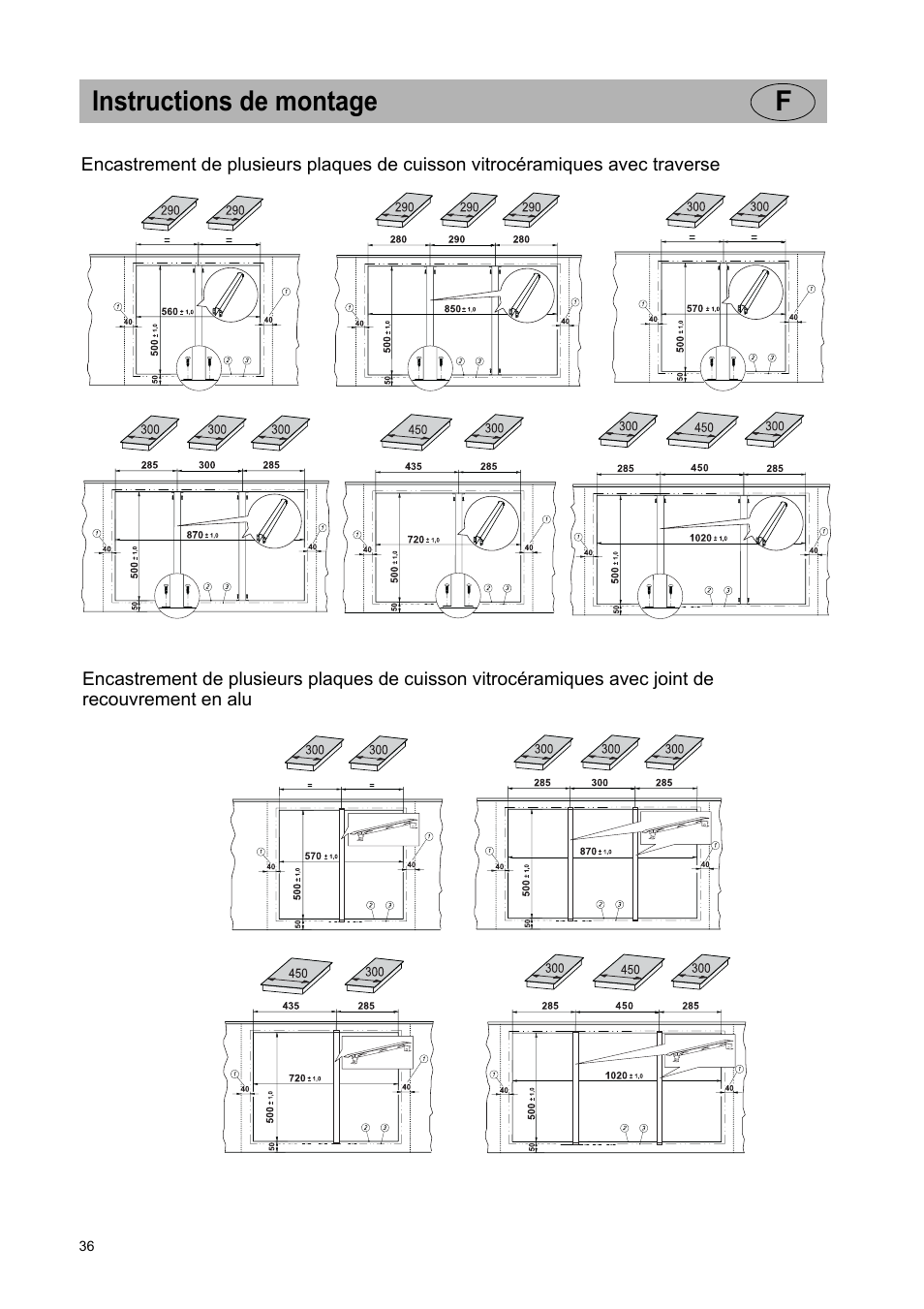 Instructions de montage f | Teka VT TC 1G User Manual | Page 36 / 85