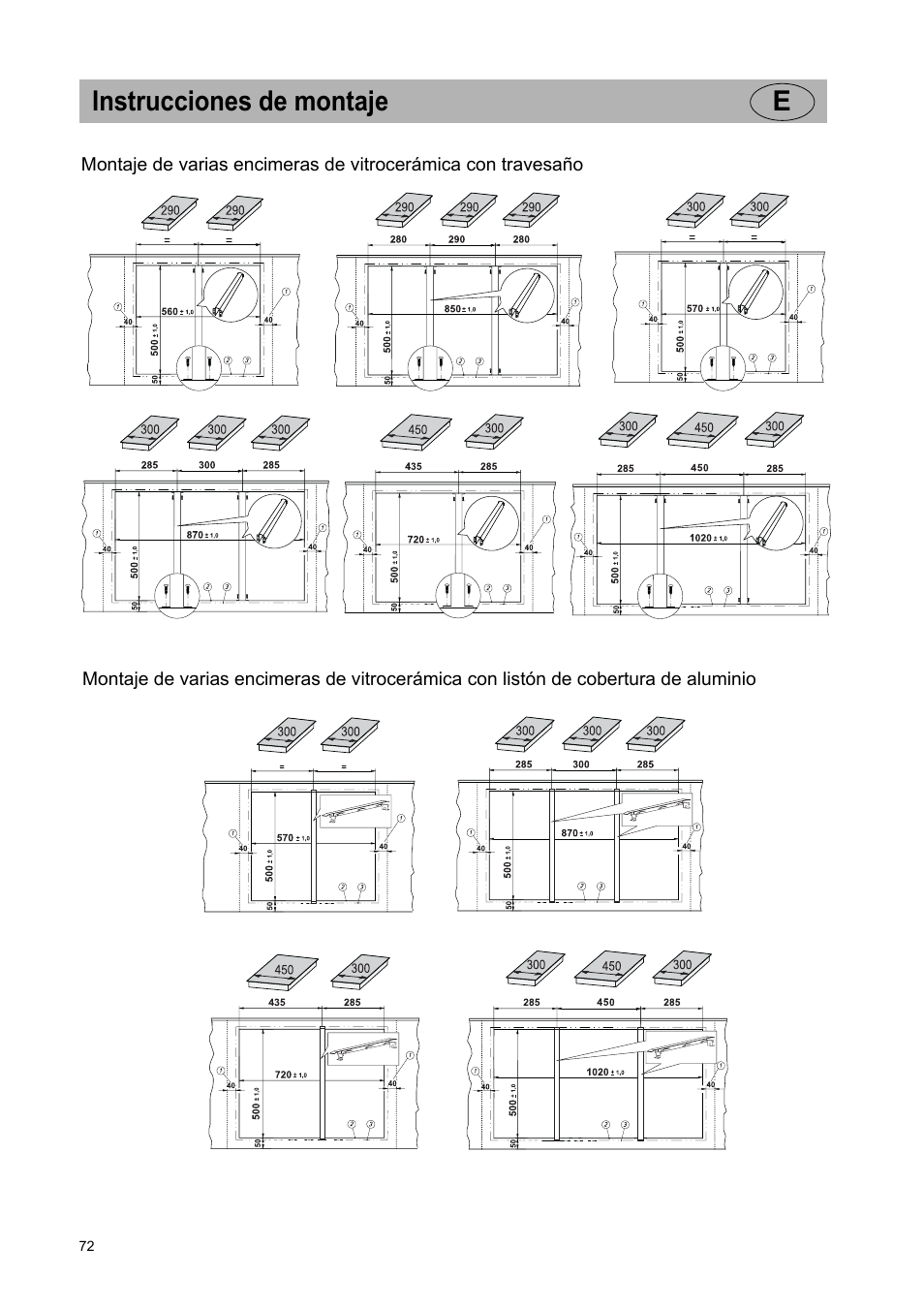 Instrucciones de montaje e | Teka VT TC 1G User Manual | Page 72 / 85