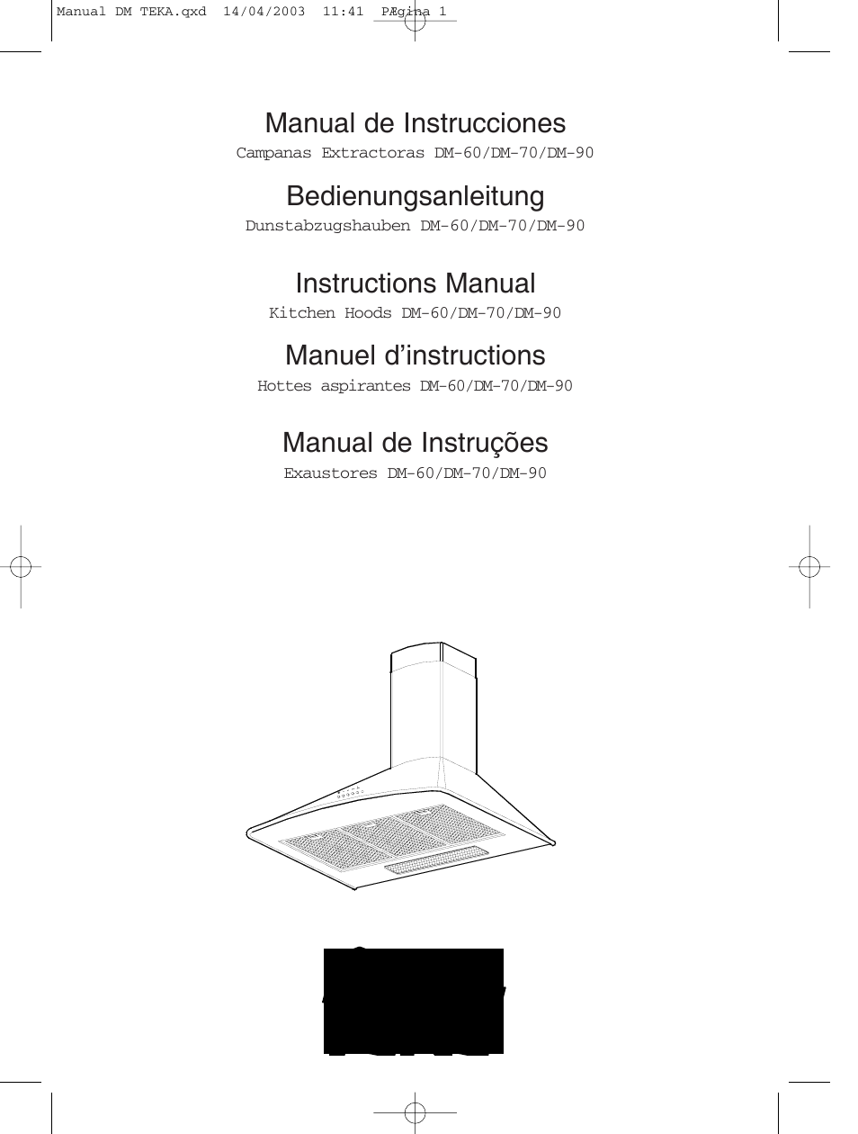 Teka DM 60_70_90 User Manual | 31 pages