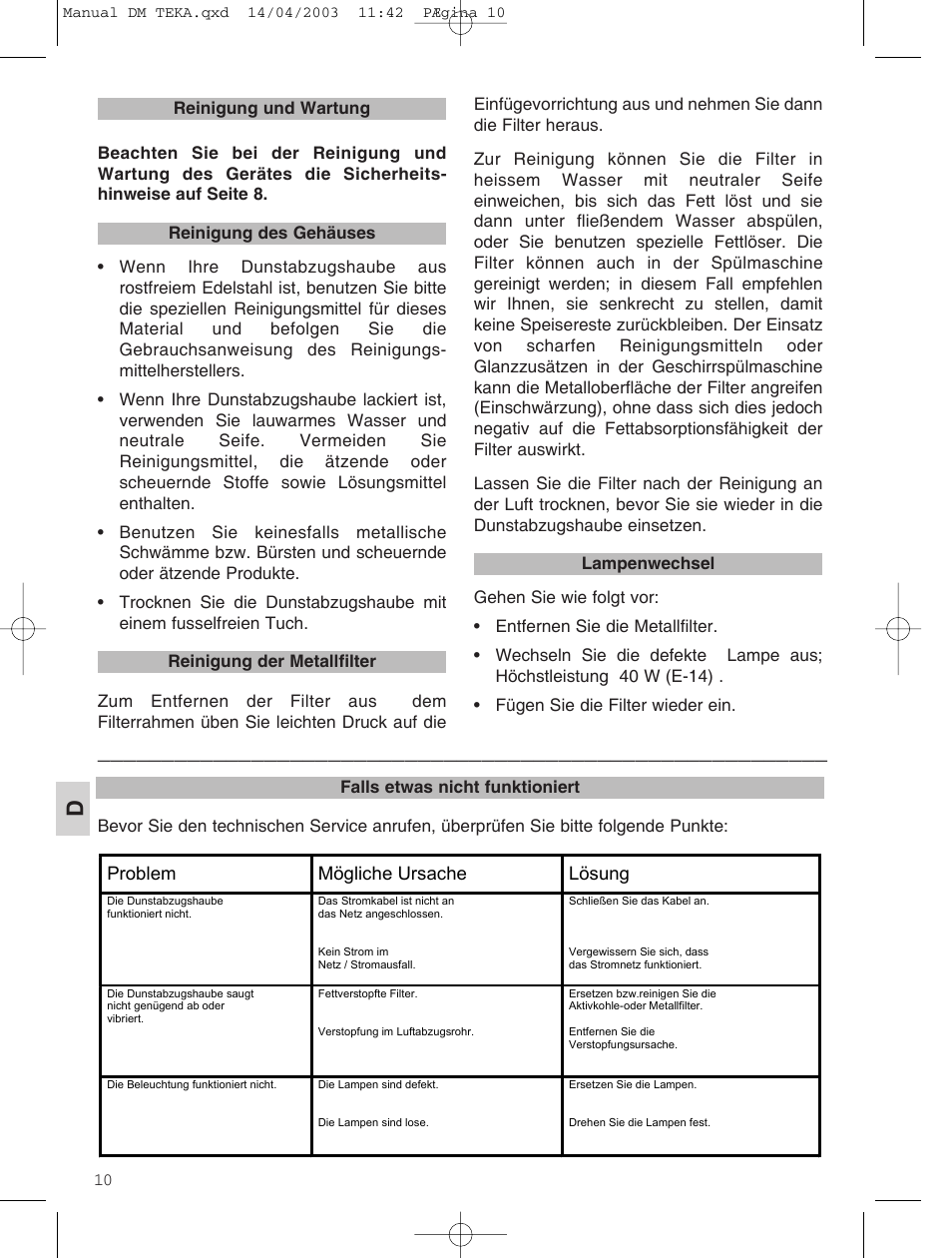 Teka DM 60_70_90 User Manual | Page 10 / 31