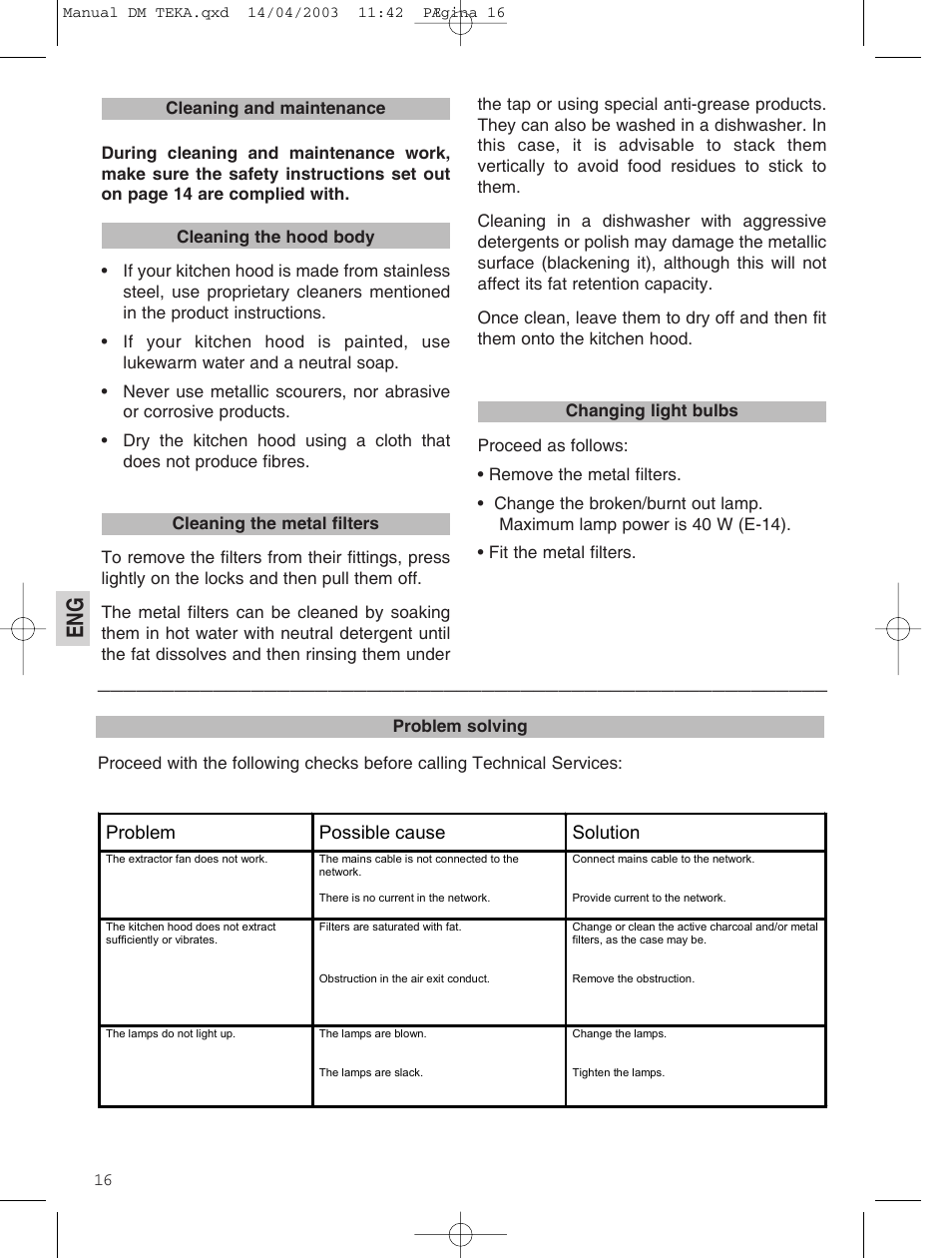 Teka DM 60_70_90 User Manual | Page 16 / 31