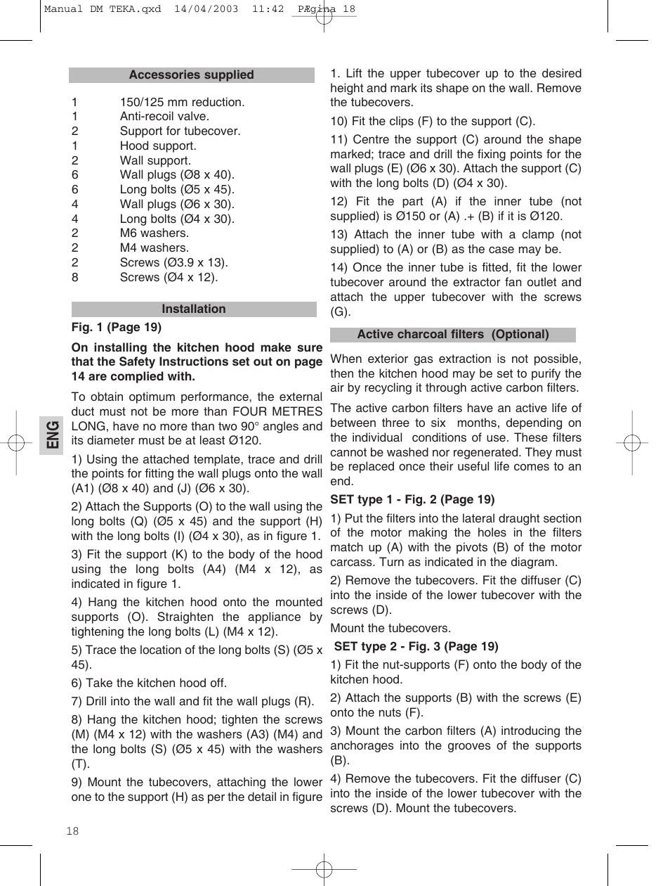 Teka DM 60_70_90 User Manual | Page 18 / 31