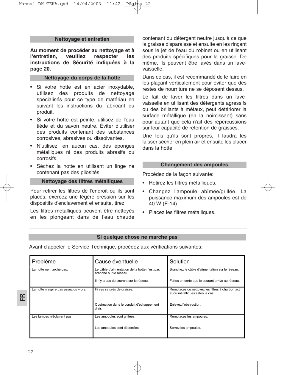 Teka DM 60_70_90 User Manual | Page 22 / 31