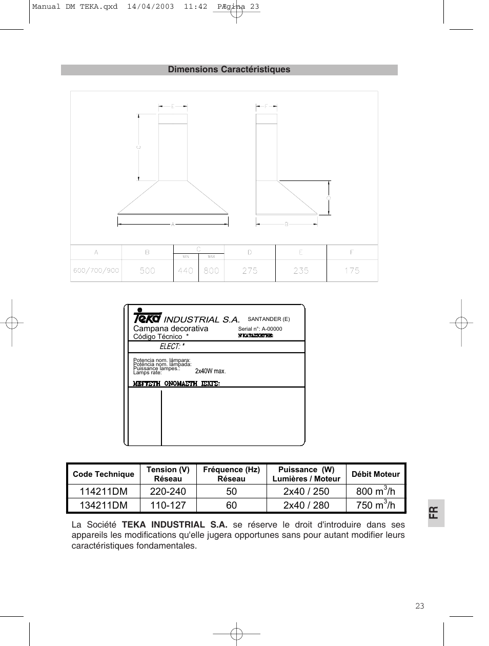 Teka DM 60_70_90 User Manual | Page 23 / 31