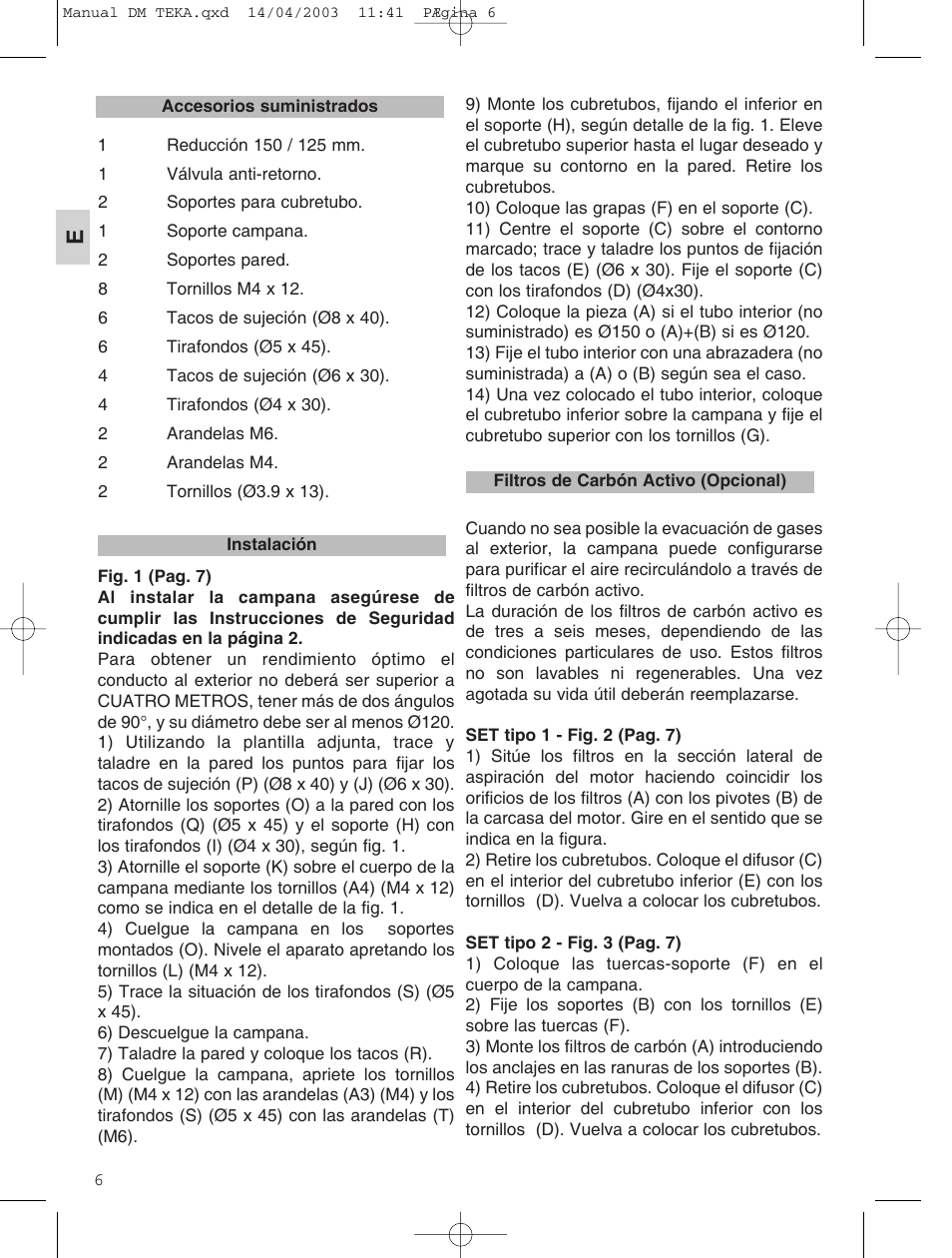 Teka DM 60_70_90 User Manual | Page 6 / 31