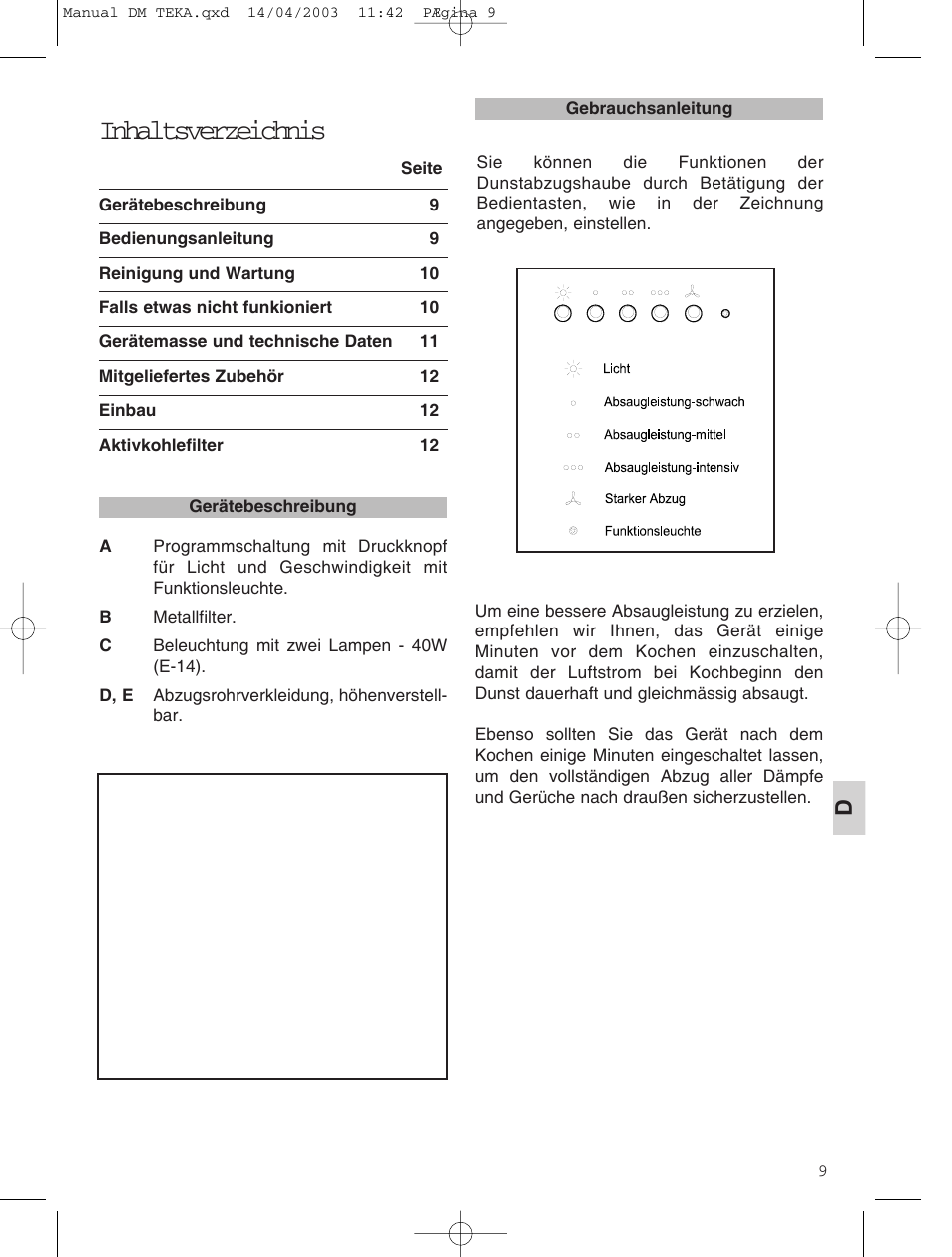 Teka DM 60_70_90 User Manual | Page 9 / 31