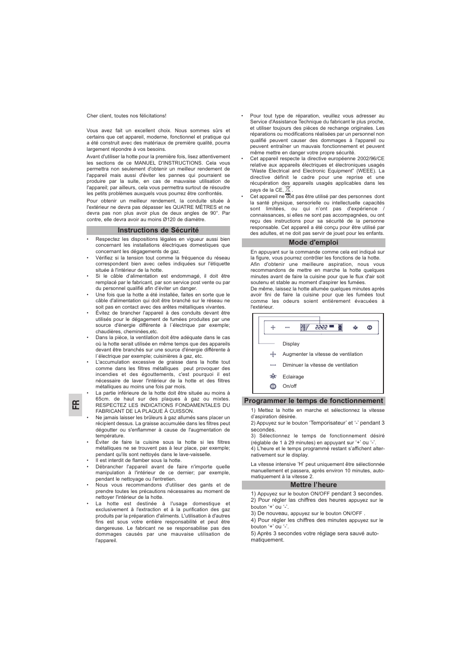 Instructions de sécurité mode d'emploi | Teka DVE 70_90 Cristal User Manual | Page 10 / 36