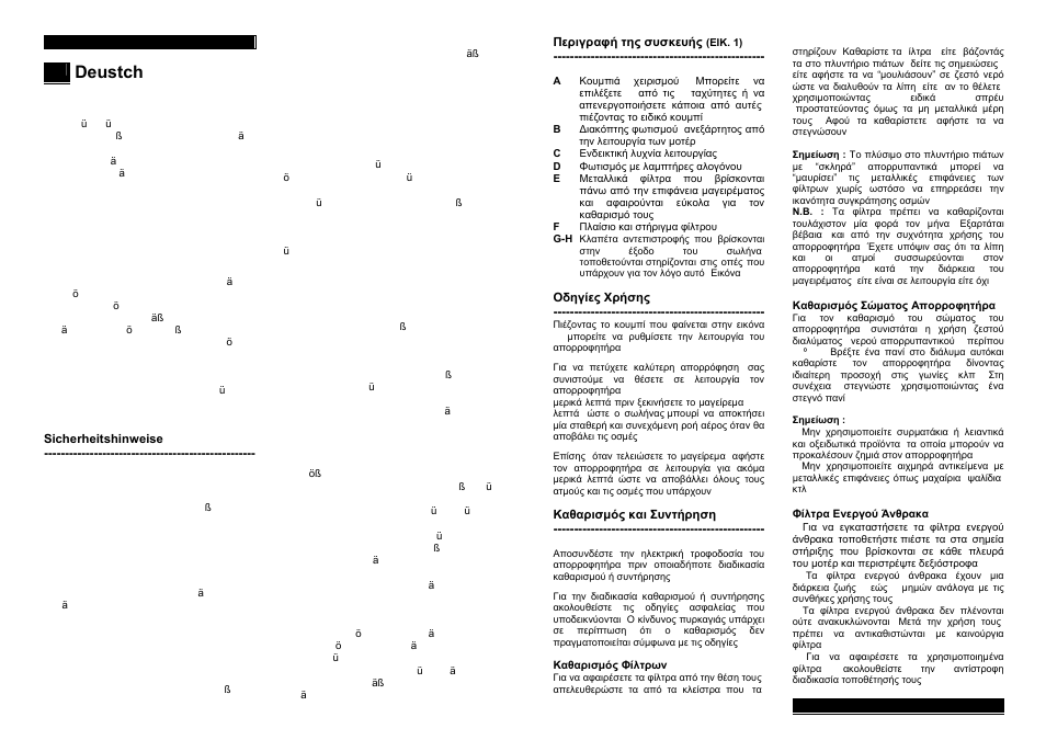 Deustch | Teka GFH 73 User Manual | Page 6 / 16