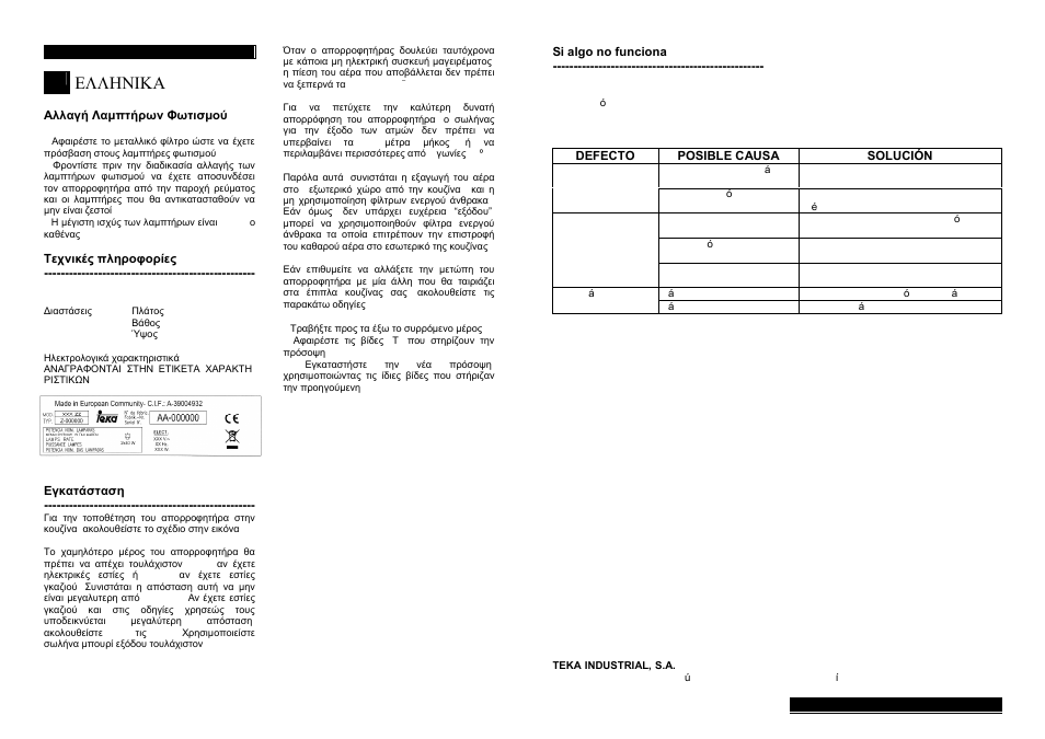 Teka TL1 92 User Manual | Page 5 / 18