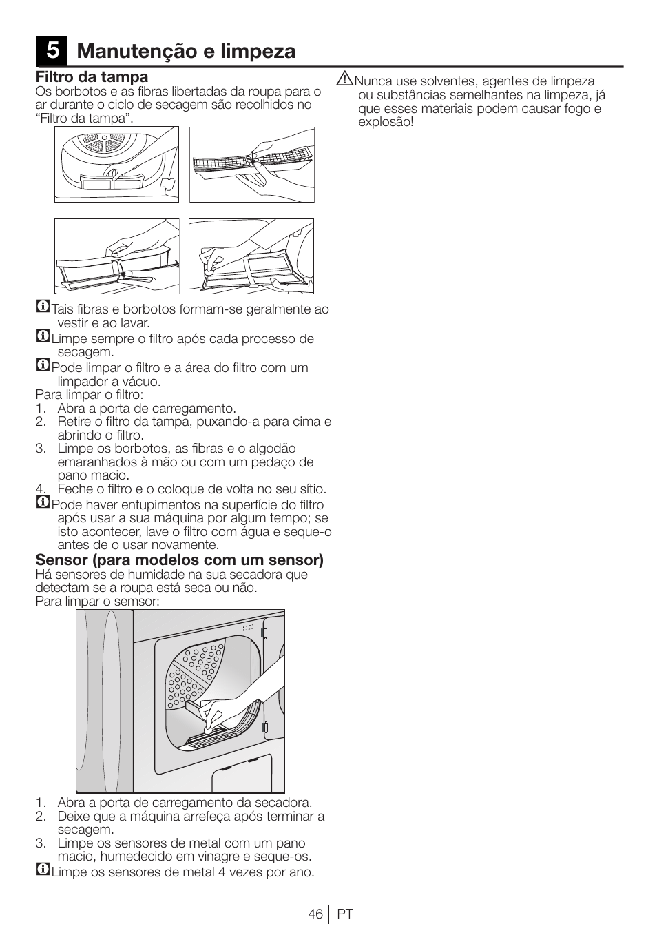 Manutenção e limpeza | Teka TKS2 650 User Manual | Page 47 / 49