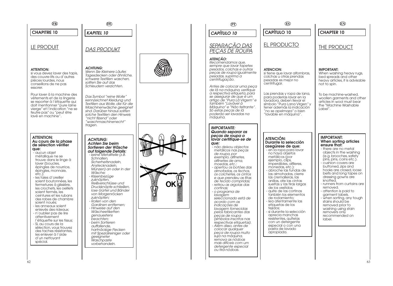 Le produit, The product, El producto | Separação das peças de roupa, Das produkt | Teka LI4 1080 E User Manual | Page 32 / 41