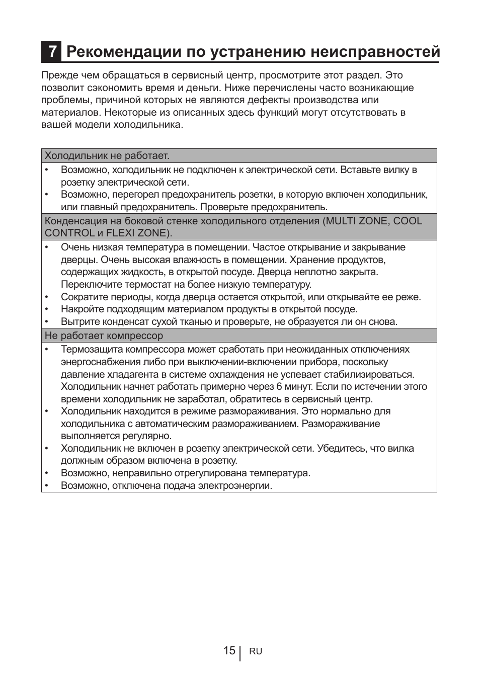 7рекомендации по устранению неисправностей | Teka RVI 35 User Manual | Page 156 / 160