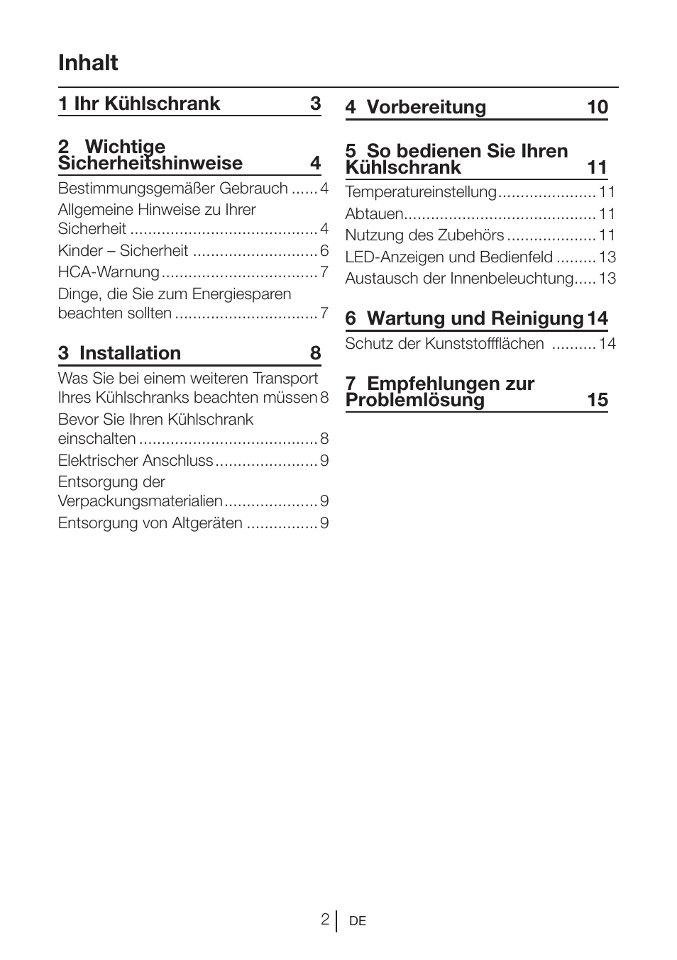 Inhalt | Teka RVI 35 User Manual | Page 20 / 160