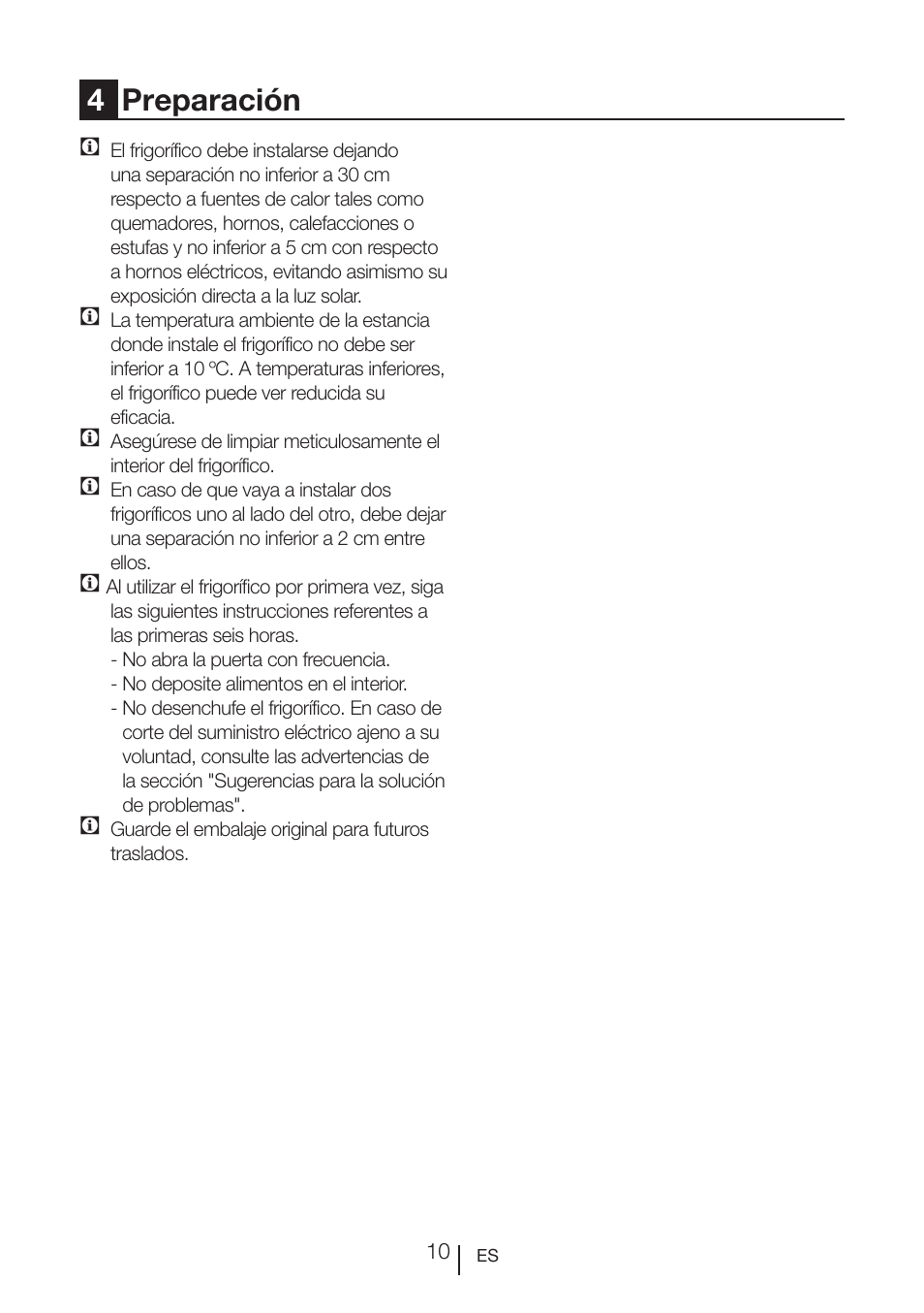 4preparación | Teka RVI 35 User Manual | Page 64 / 160