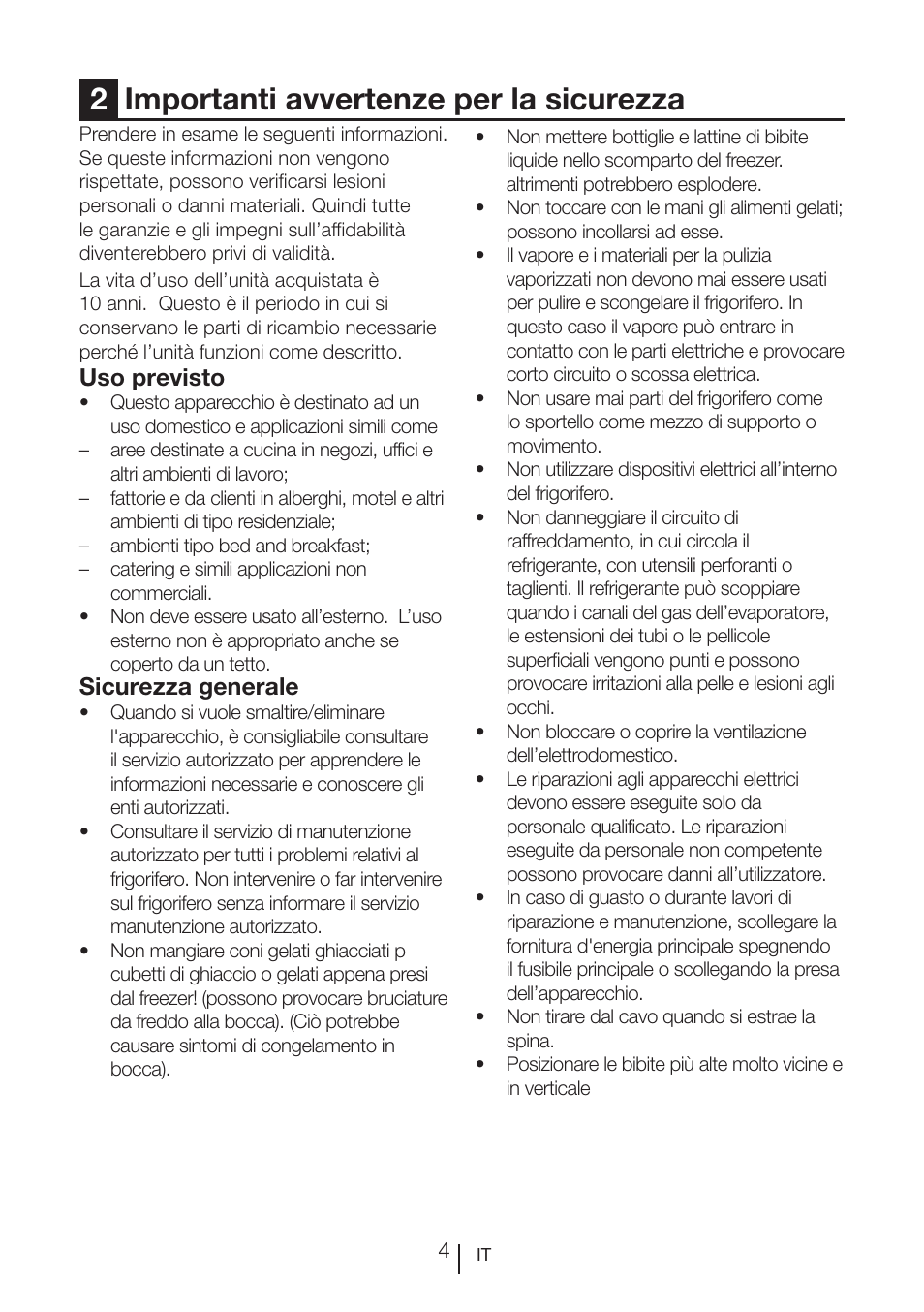 2importanti avvertenze per la sicurezza | Teka RVI 35 User Manual | Page 95 / 160