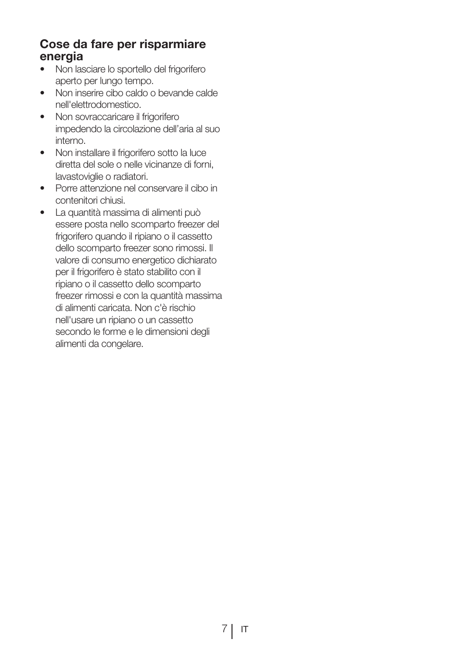 Cose da fare per risparmiare energia | Teka RVI 35 User Manual | Page 98 / 160