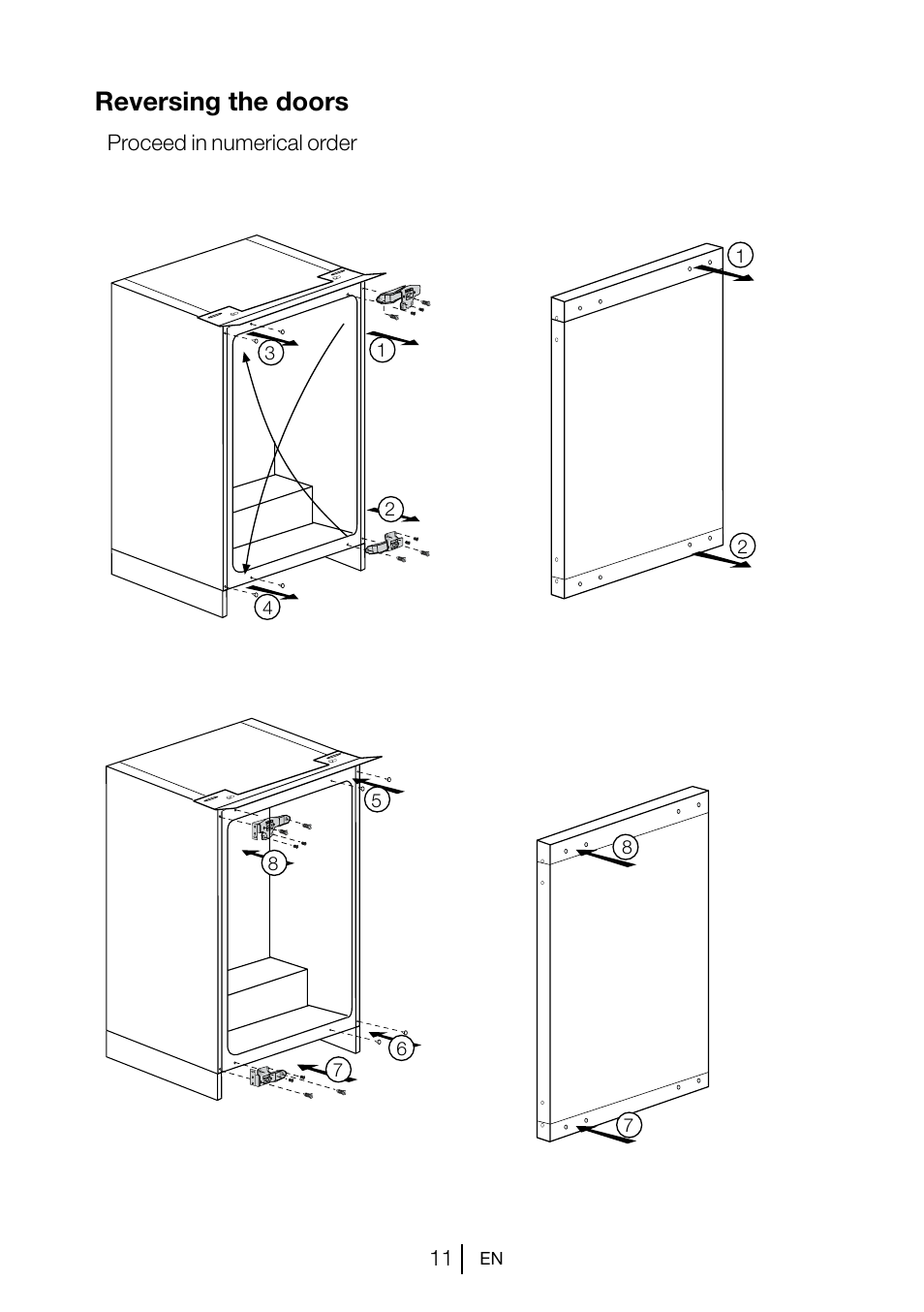 Reversing the doors | Teka TGI2 120 D User Manual | Page 12 / 82