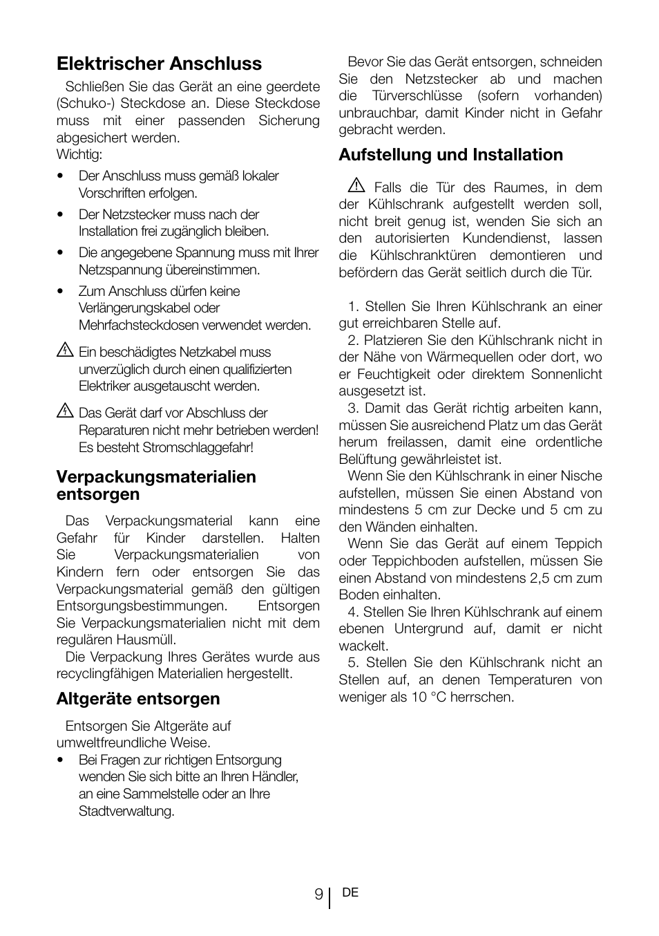 Elektrischer anschluss | Teka TGI2 120 D User Manual | Page 32 / 82