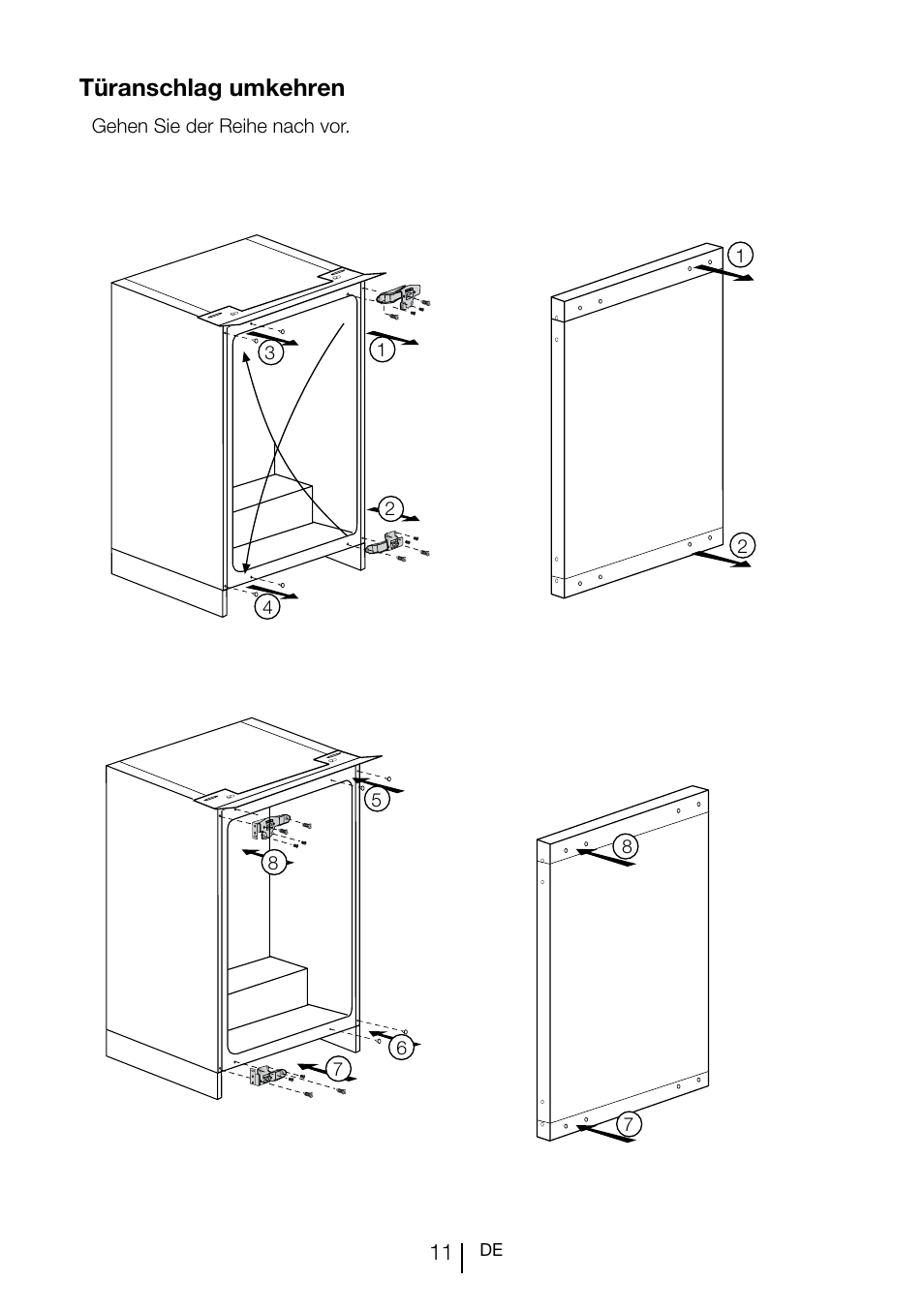 Türanschlag umkehren | Teka TGI2 120 D User Manual | Page 34 / 82